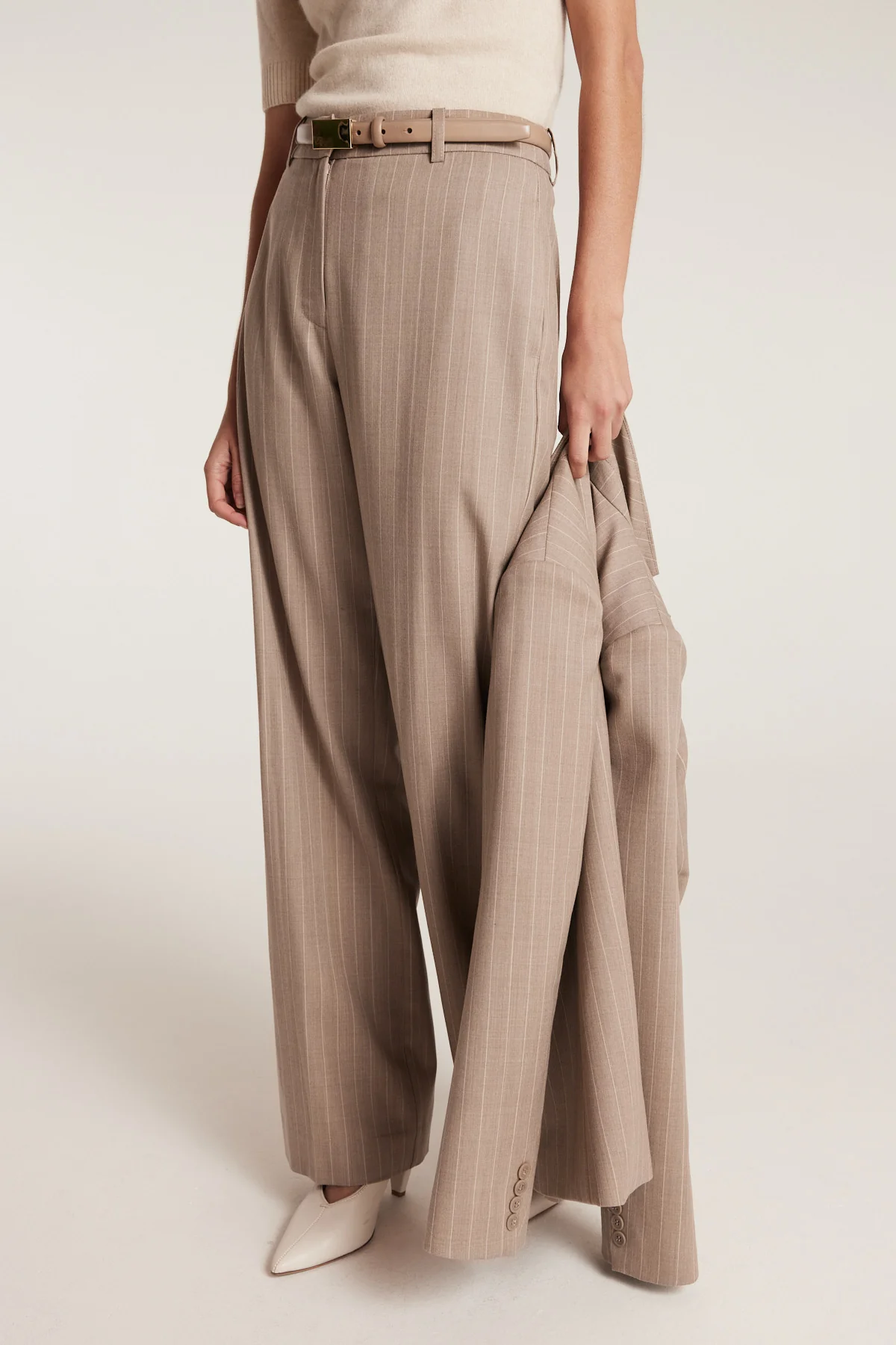 Pinstripe Pant - Tan - Image 2