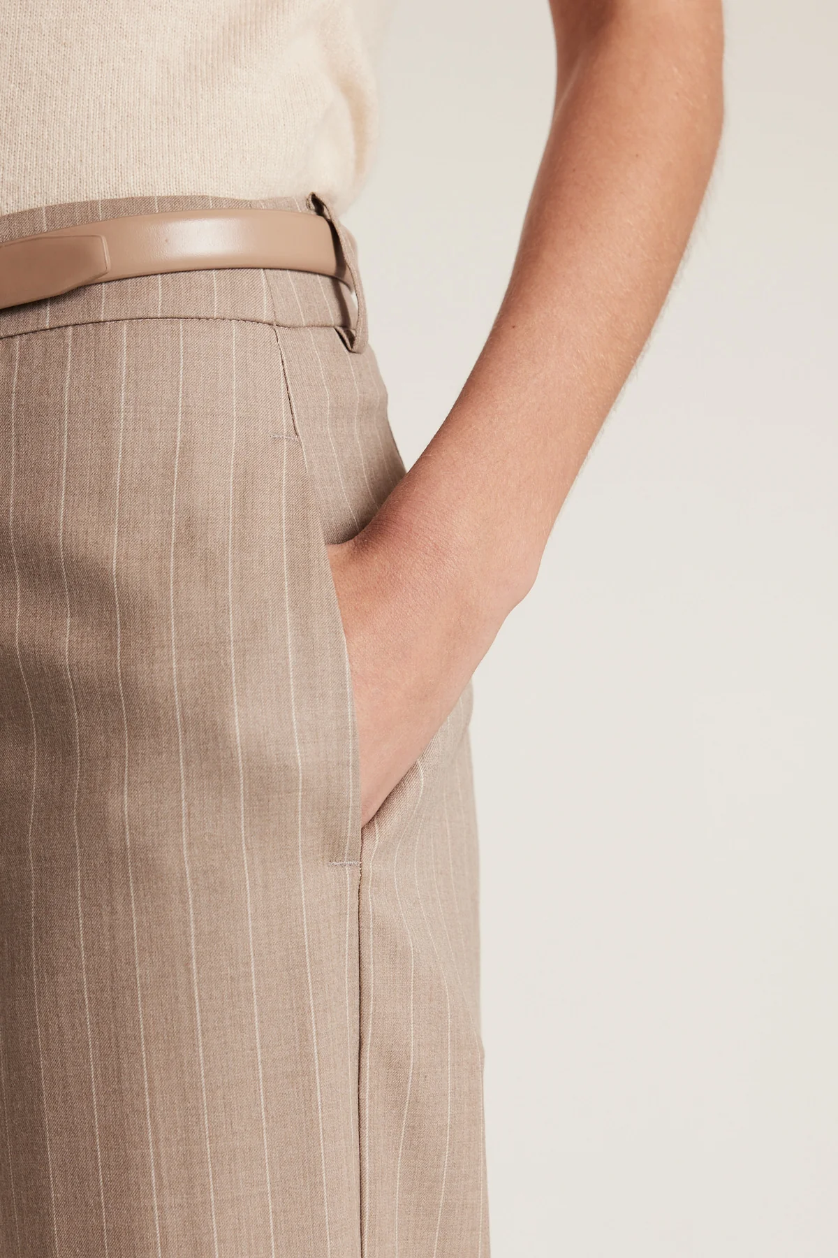 Pinstripe Pant - Tan - Image 7
