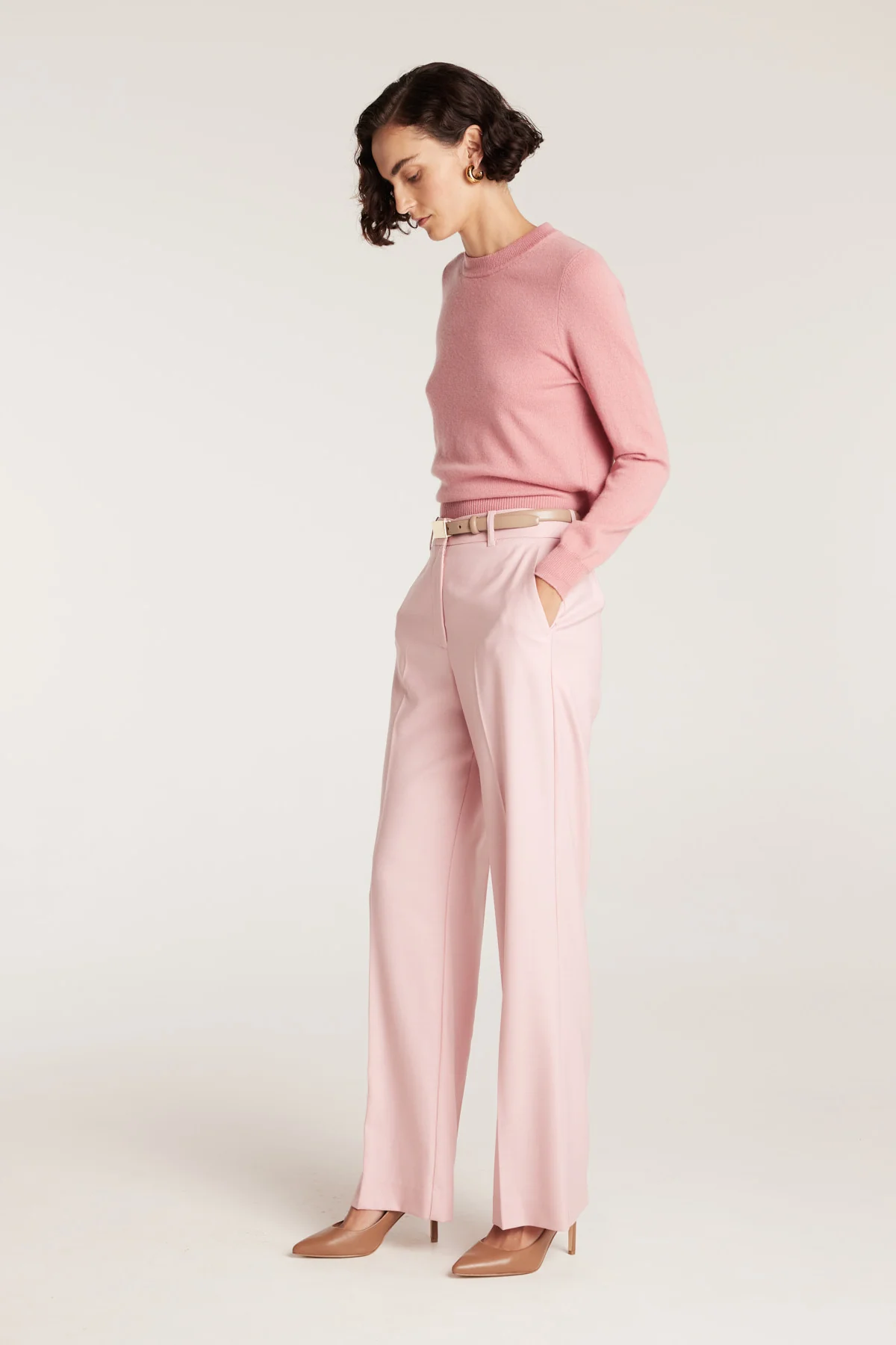 Cashmere Crew Jumper - Powder - Image 3