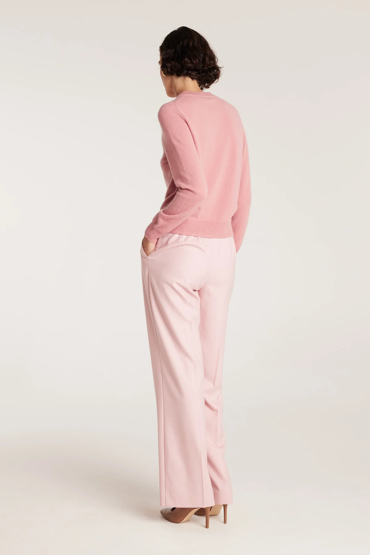Cashmere Crew Jumper - Powder - Image 5