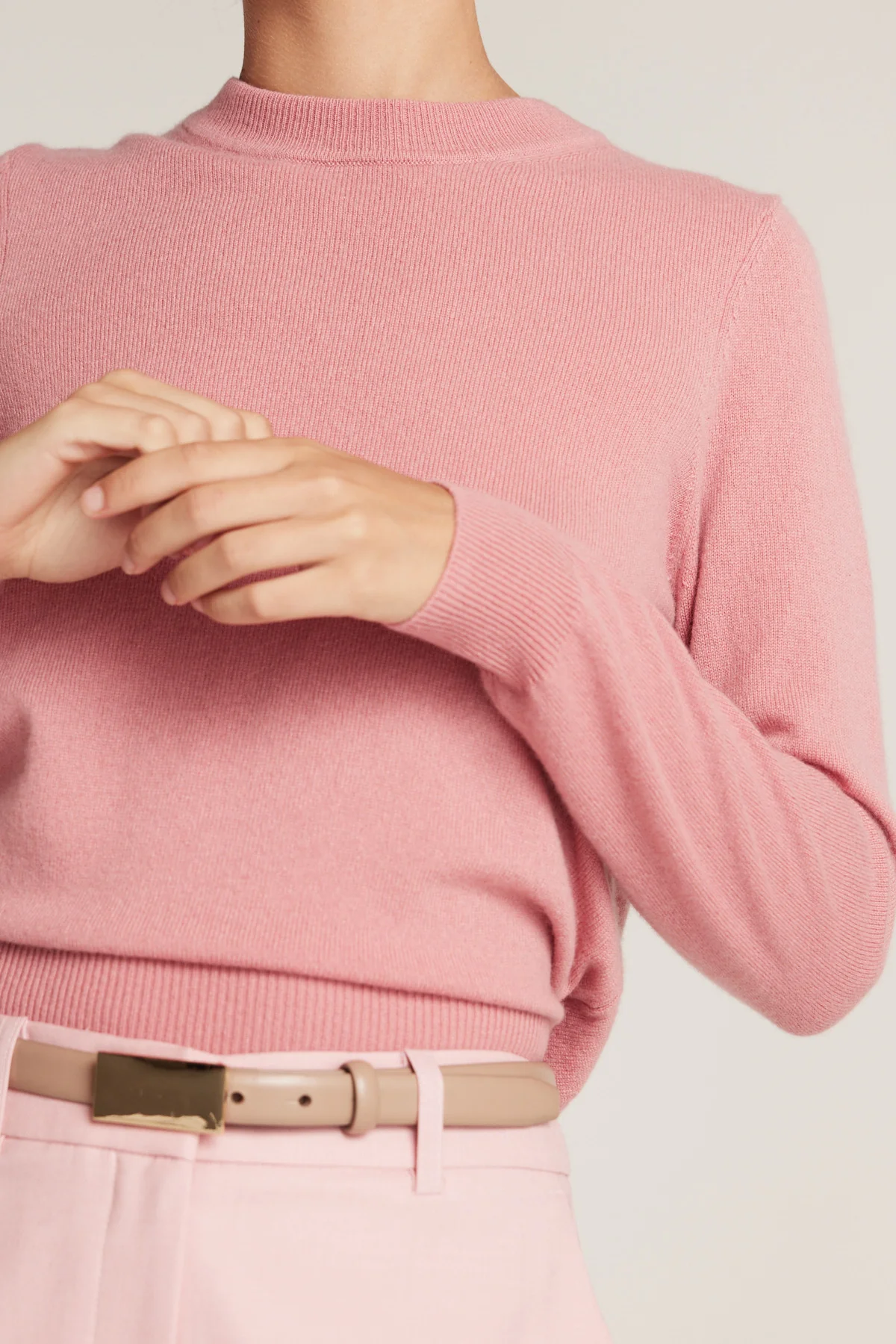 Cashmere Crew Jumper - Powder - Image 7