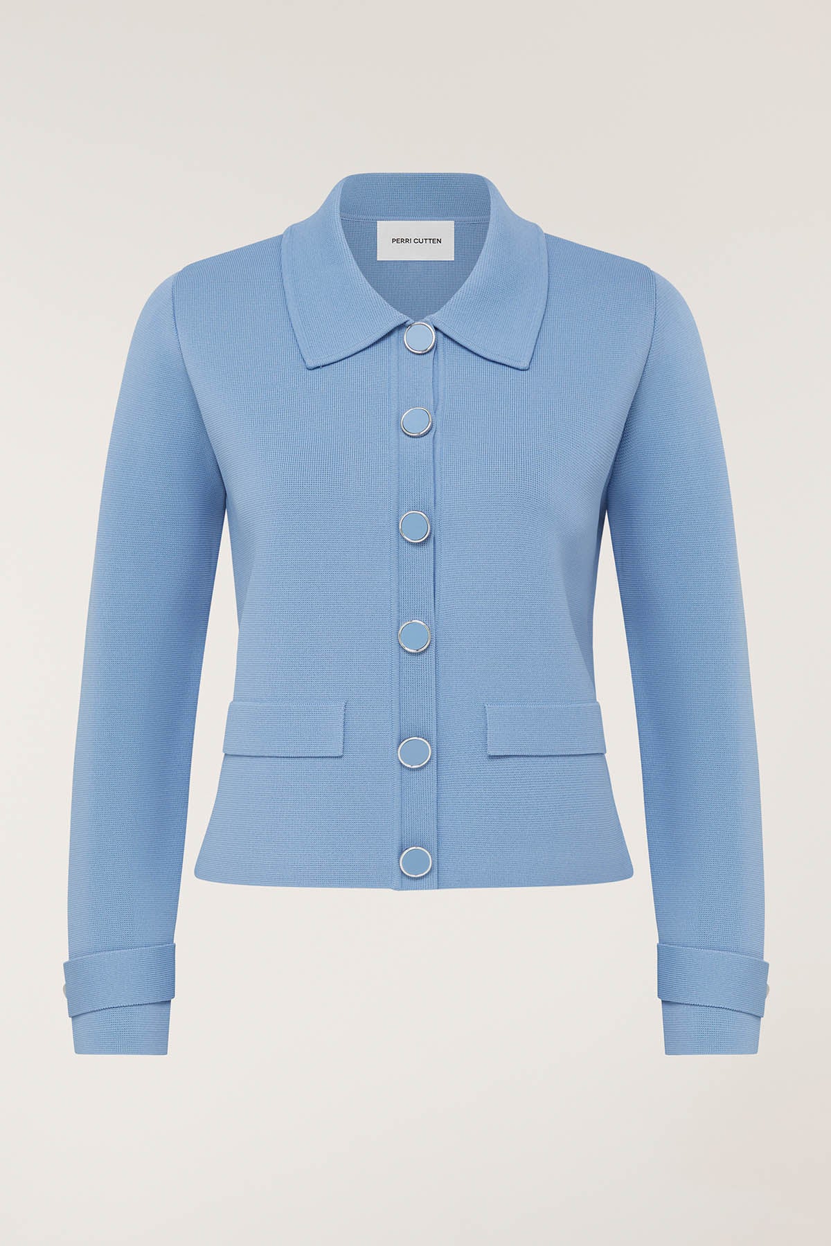 Milano Crepe Knit Jacket - Powder Blue - Image 6