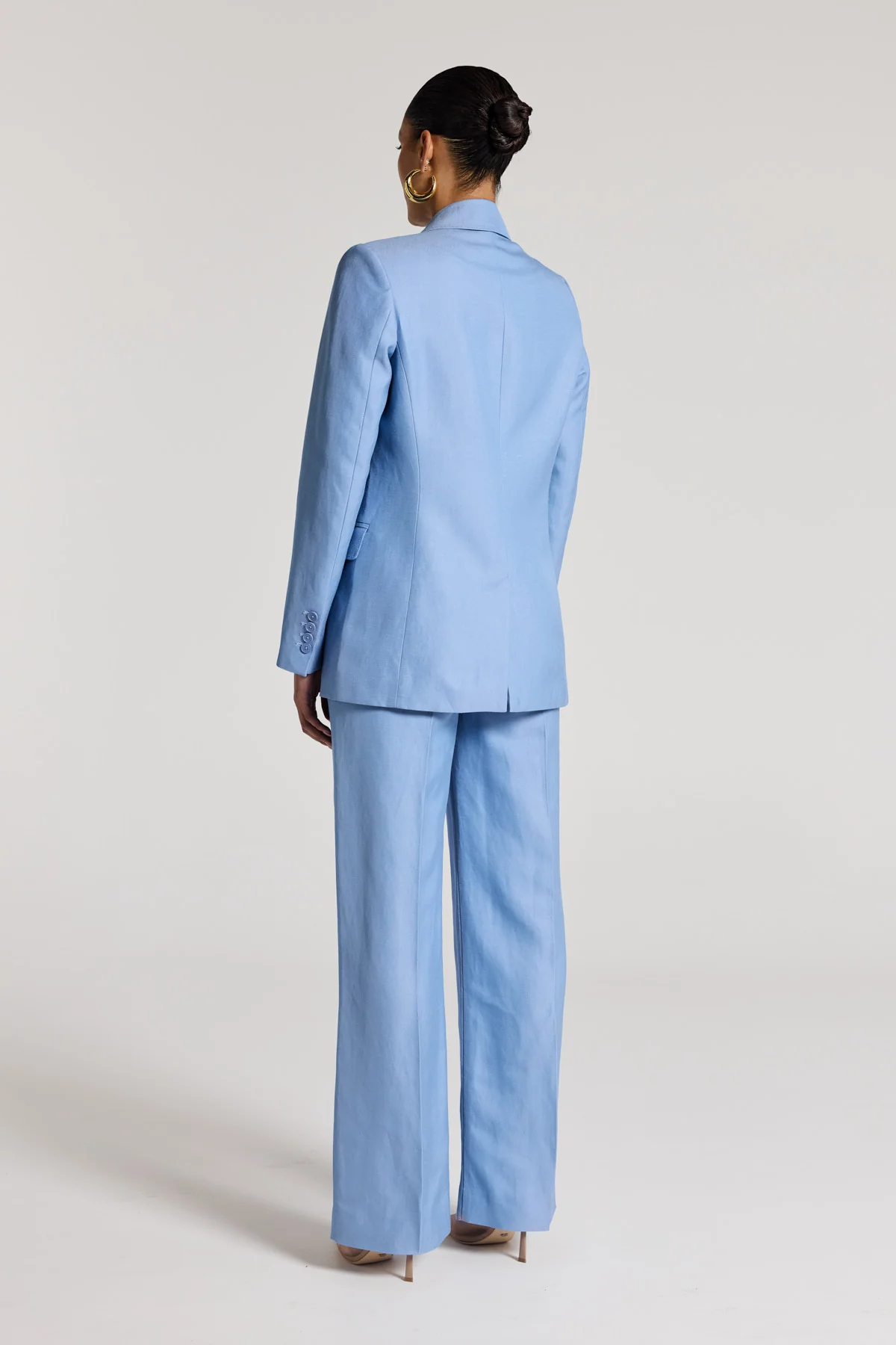 Clemence Linen Pant - Powder Blue - Image 5