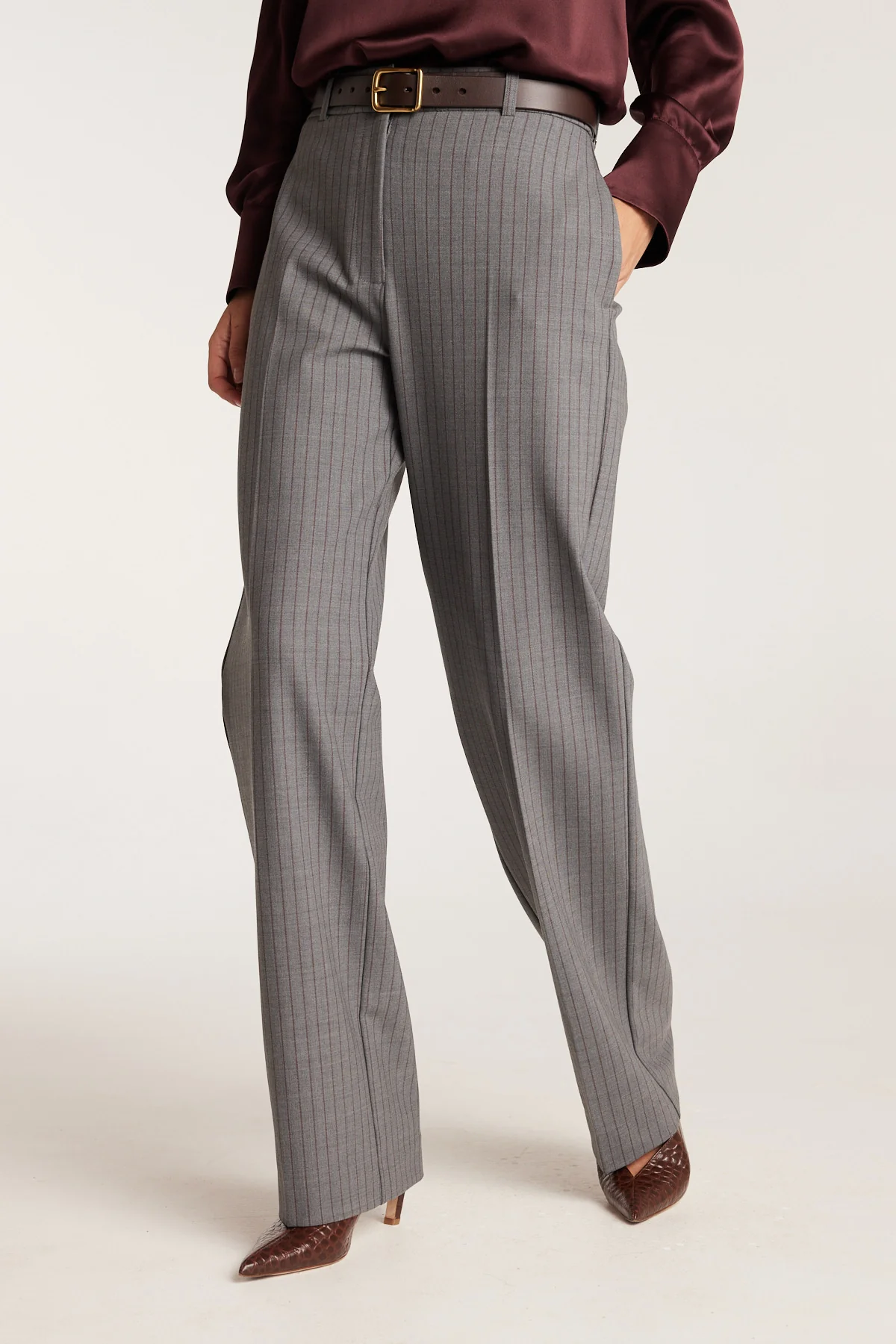 Princeton Suit Pant - Charcoal/Maroon - Image 2