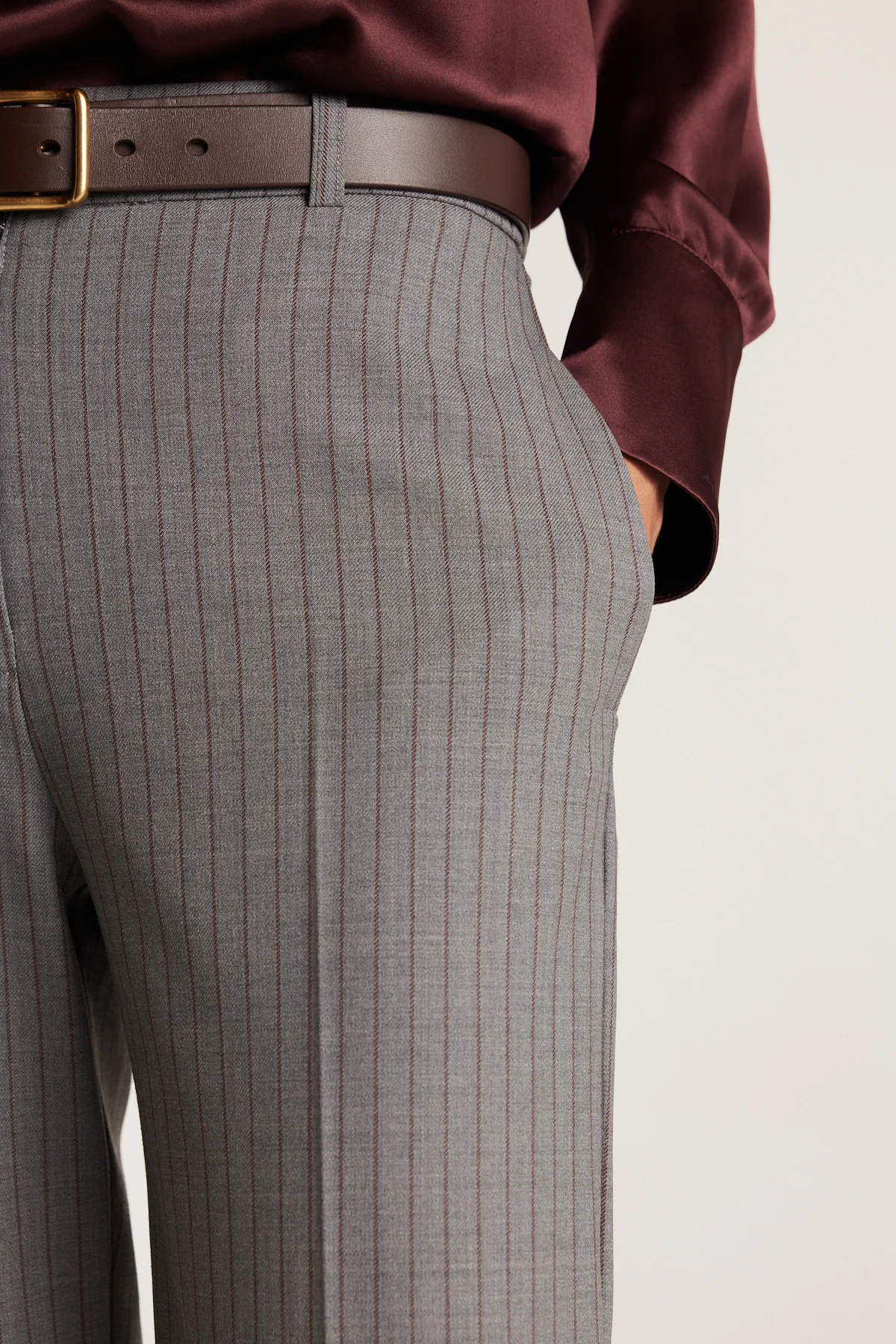 Princeton Suit Pant - Charcoal/Maroon - Image 6