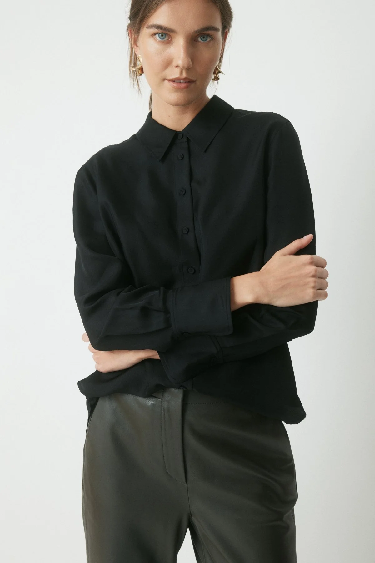 Robin Silk Shirt - Black - Image 5
