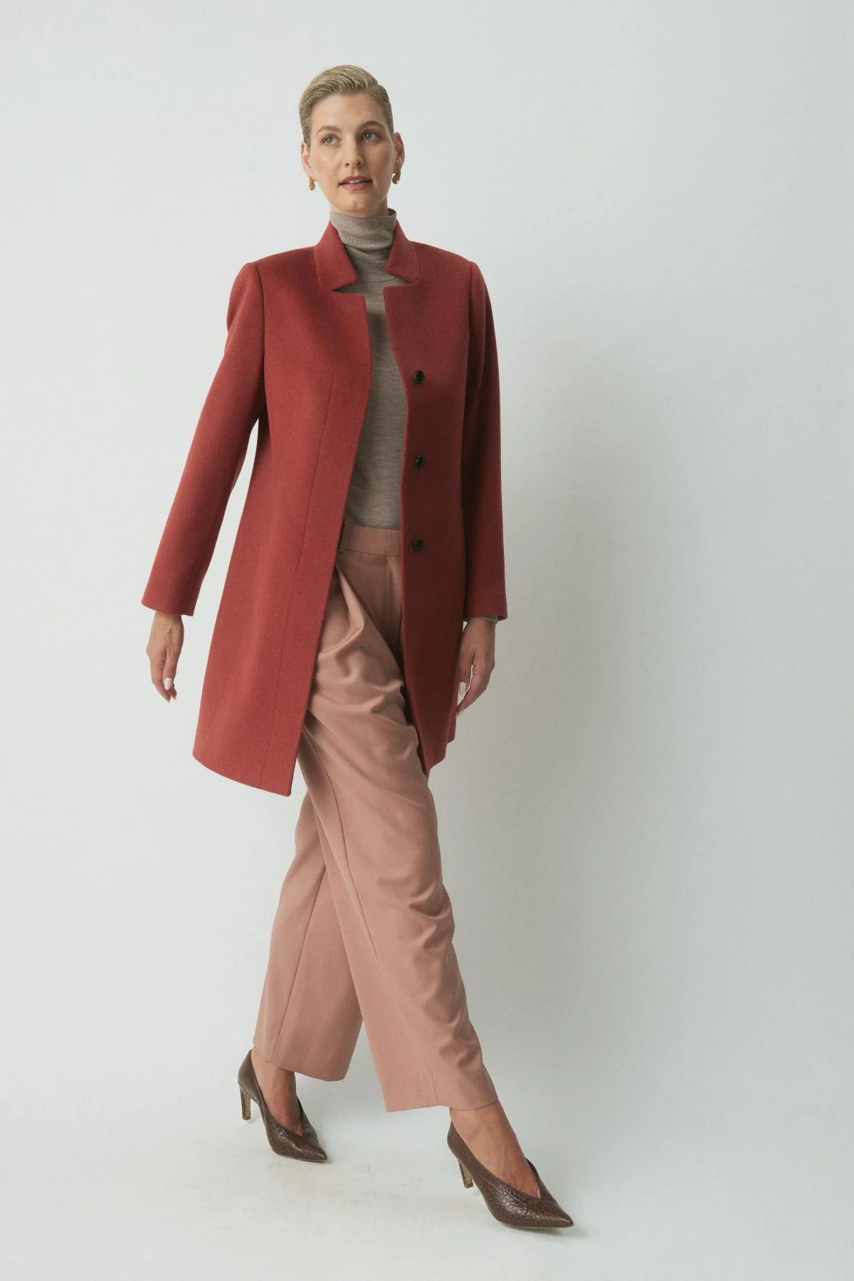 Romney Wool Coat - Merlot - Image 3