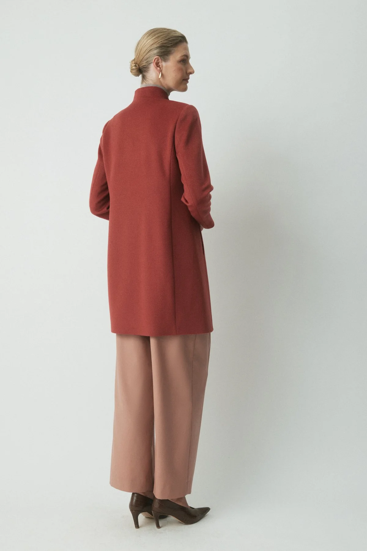 Romney Wool Coat - Merlot - Image 4