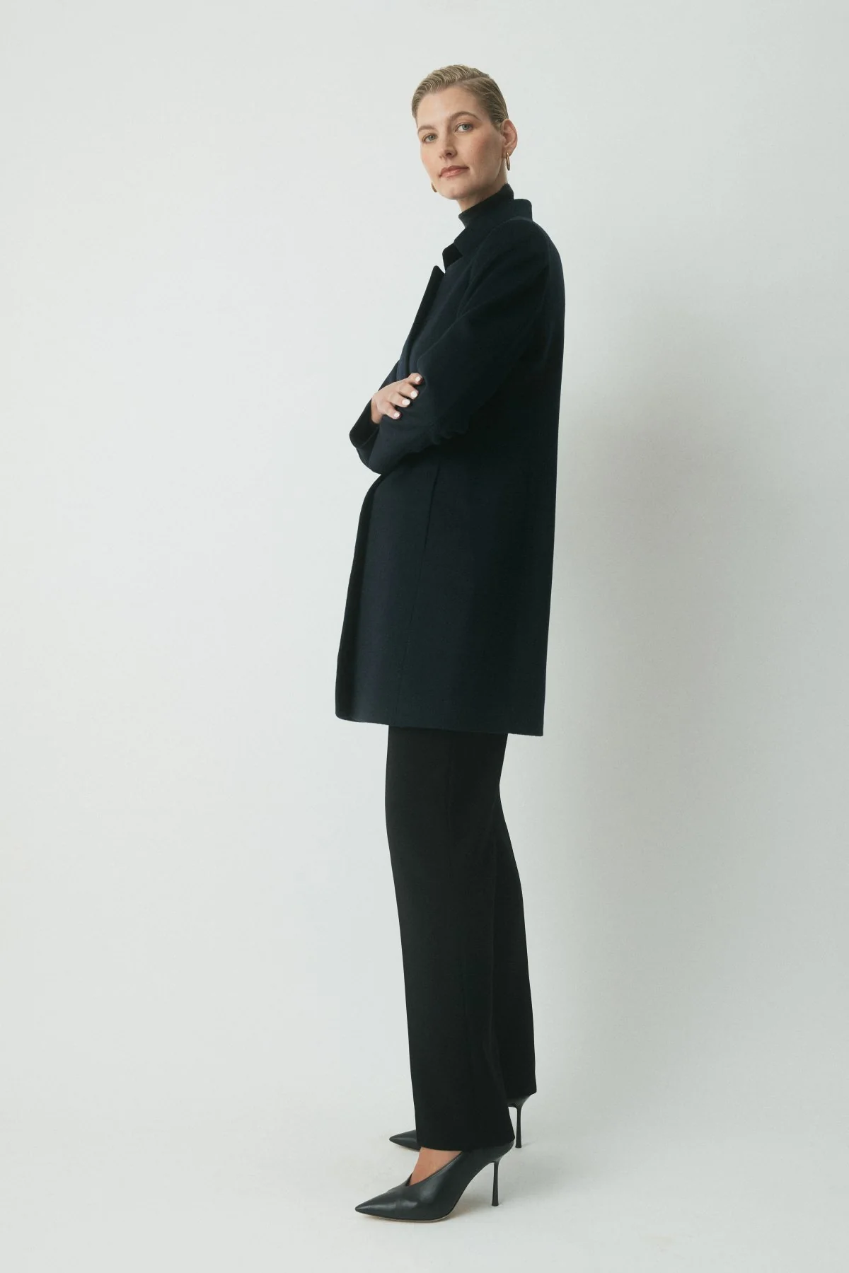 Romney Wool Coat - Navy - Image 3