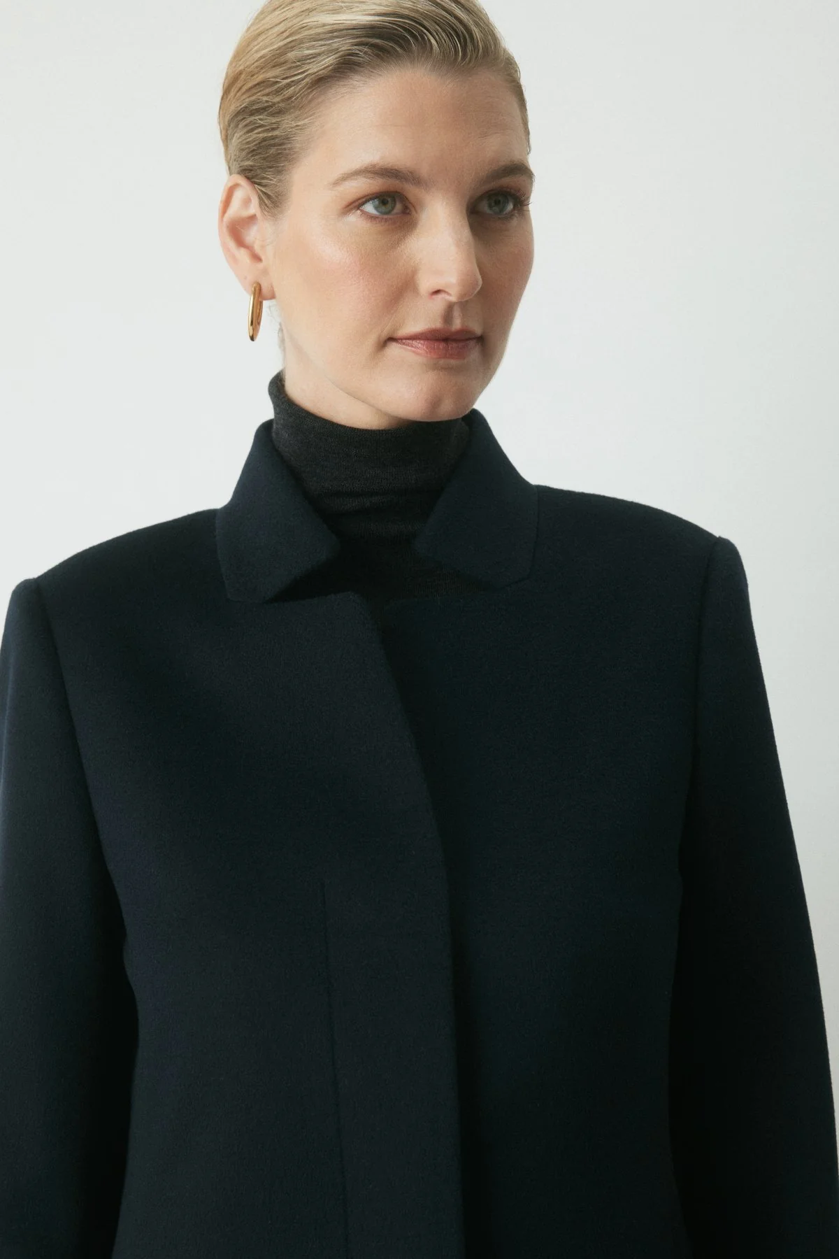 Romney Wool Coat - Navy - Image 5