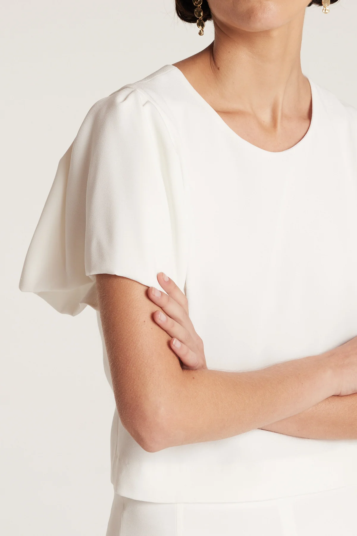Ruffle Sleeve Top - Ivory - Image 5