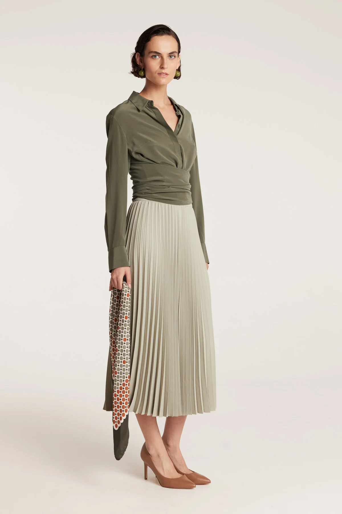 Pleat Skirt - Sage - Image 3