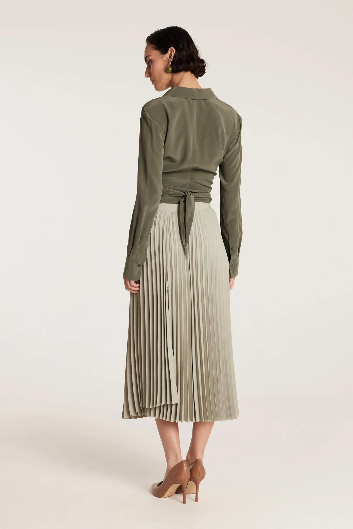 Pleat Skirt - Sage - Image 4