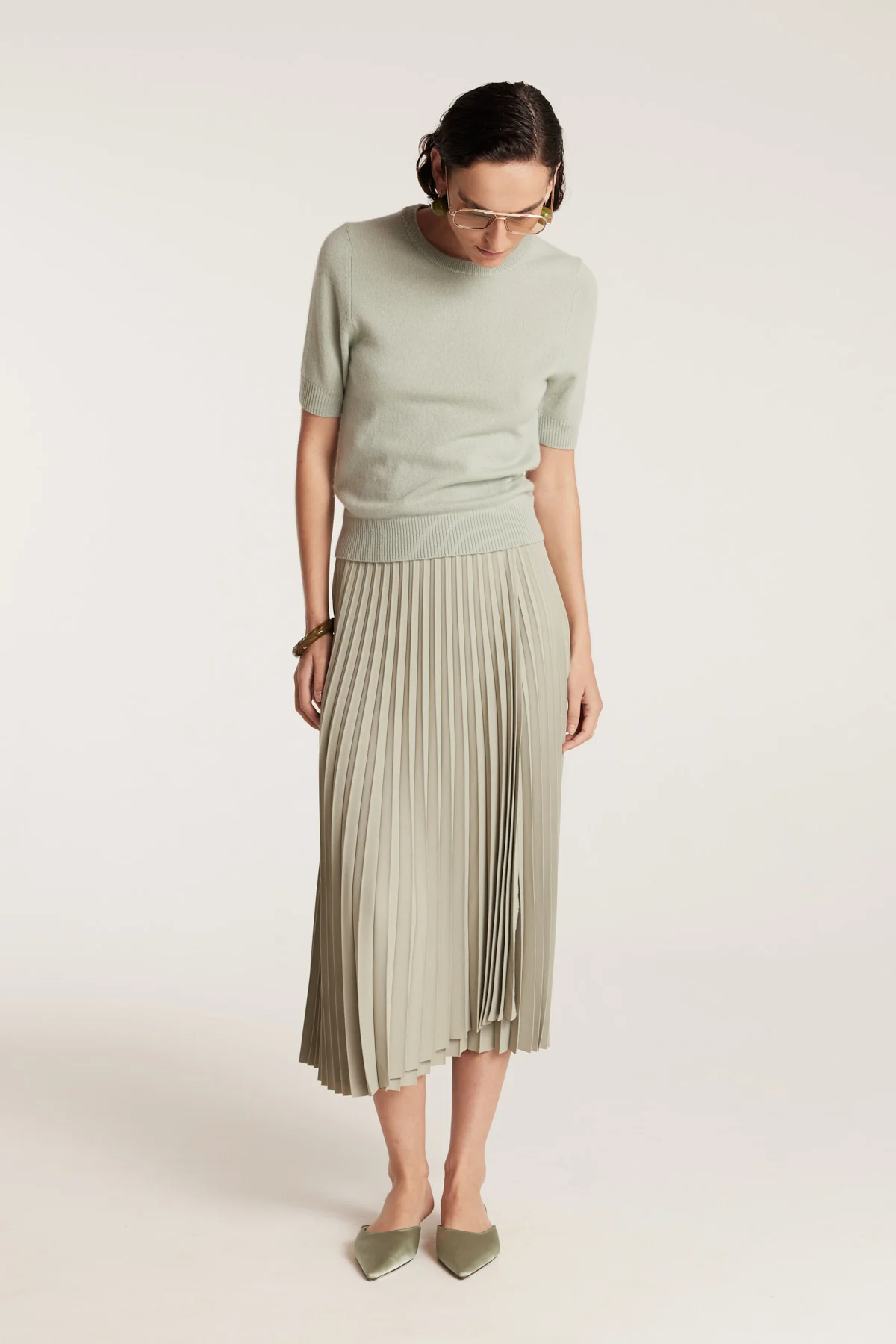Cashmere Knit Top - Sage