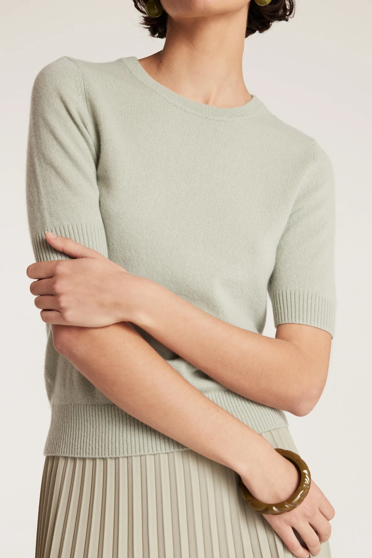Cashmere Knit Top - Sage - Image 2