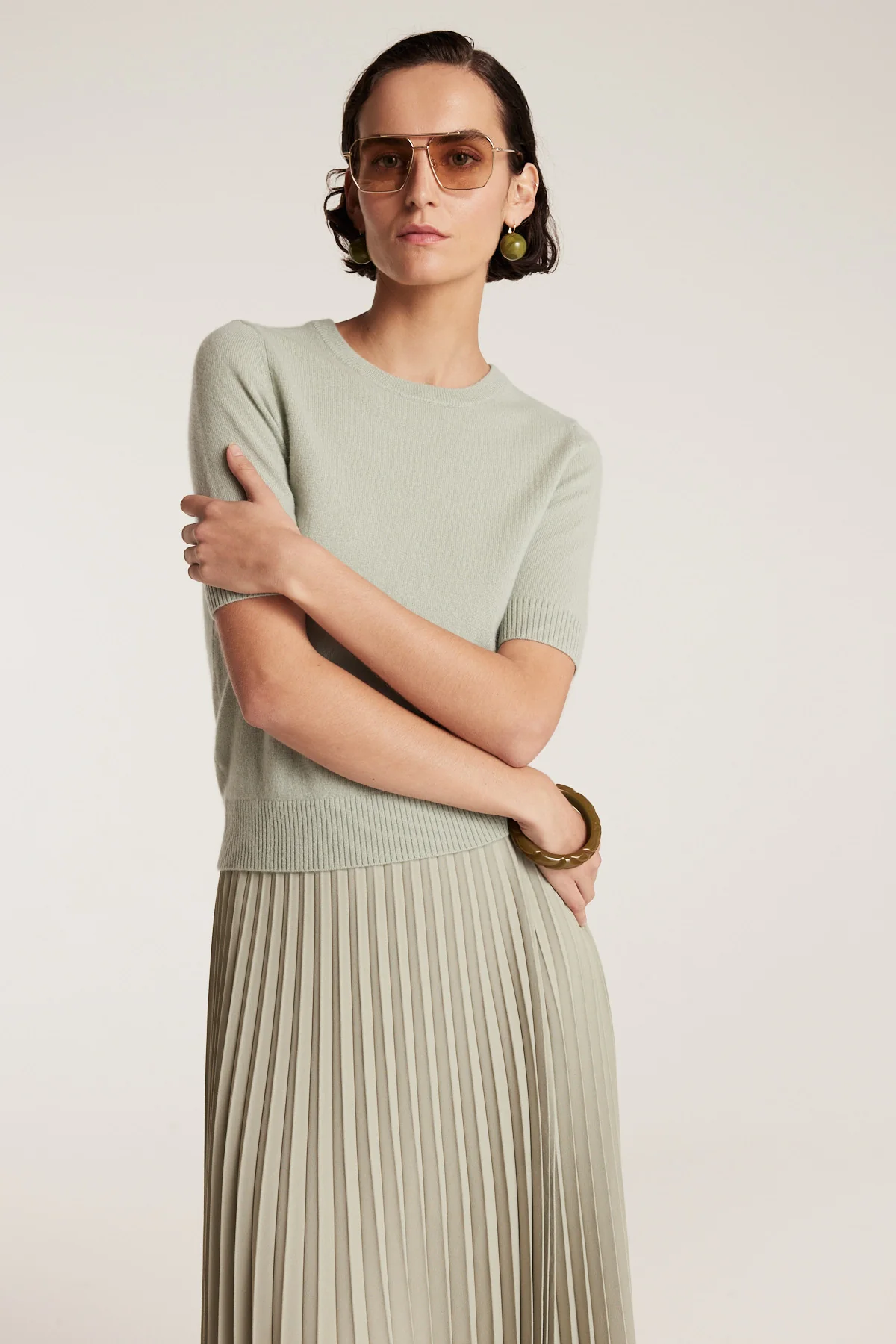 Cashmere Knit Top - Sage - Image 5