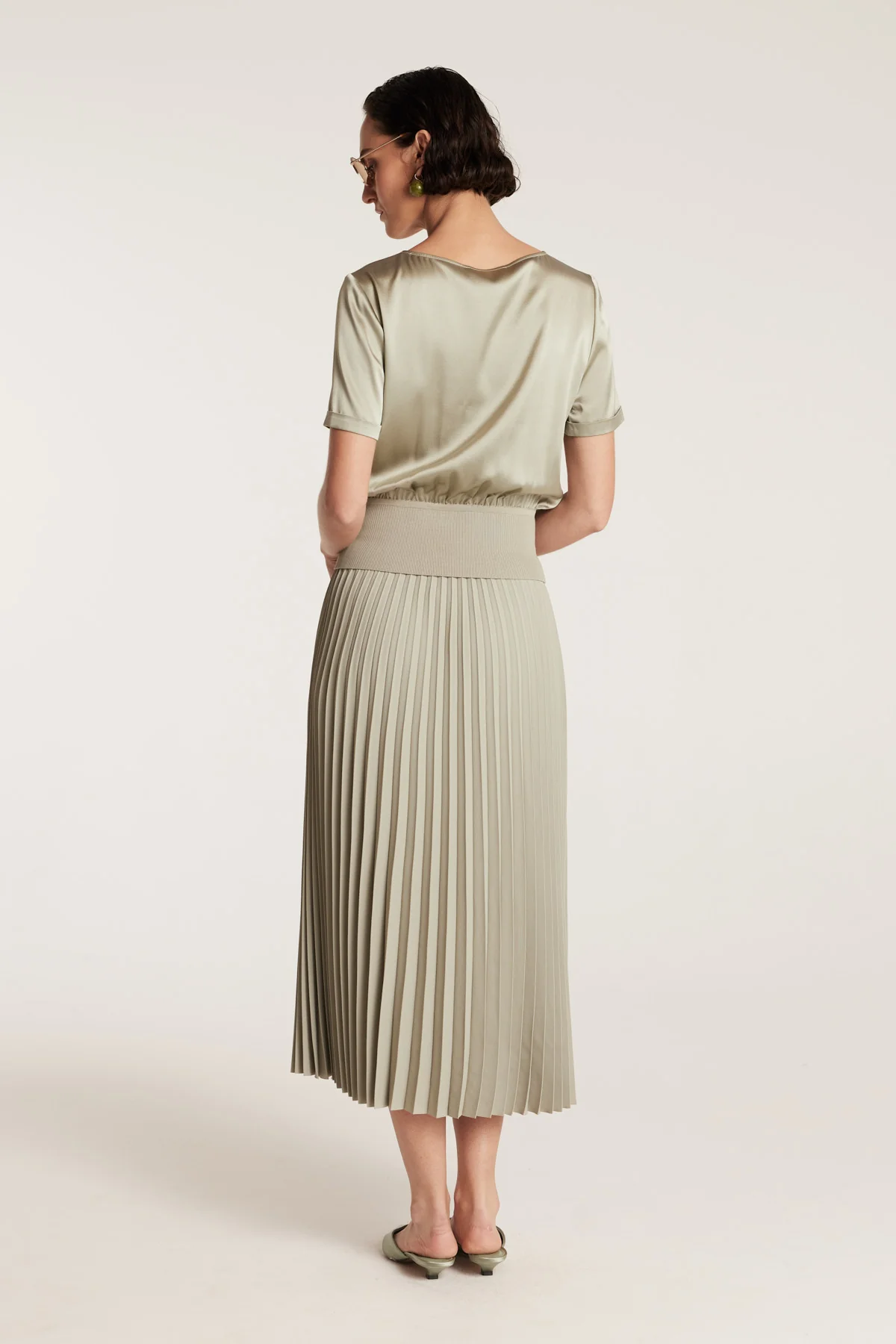 Isla Silk Top - Sage - Image 4