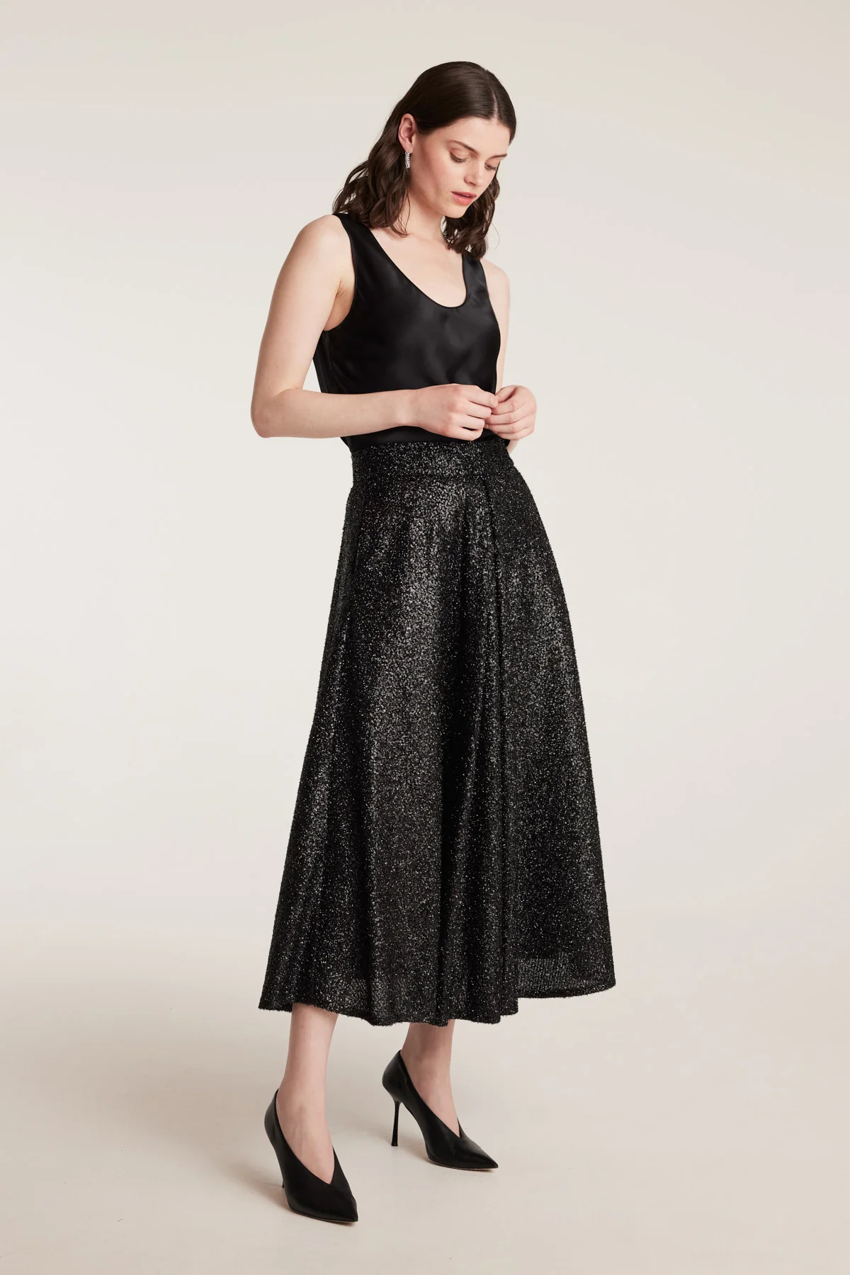 Scala Sparkle Skirt - Black - Image 3