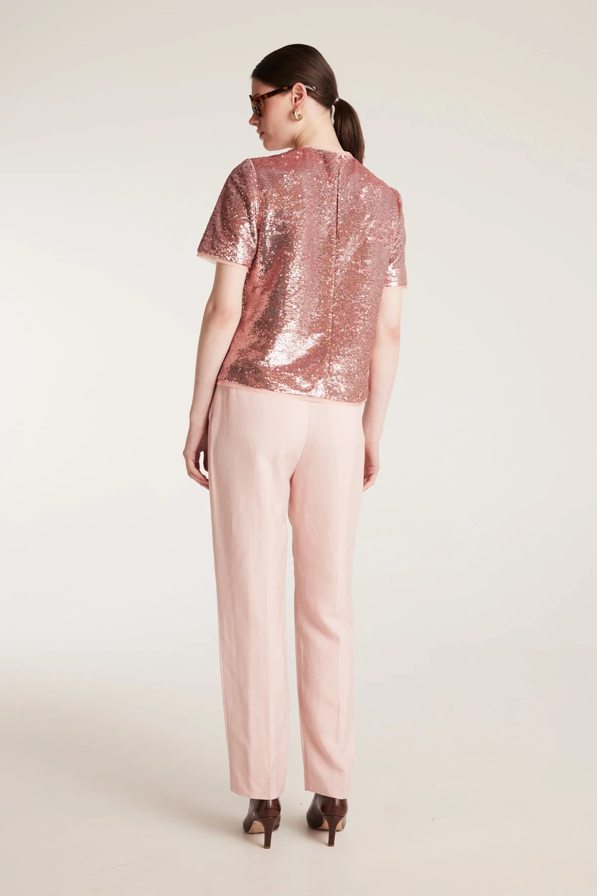 Sequin Tee - Pale Pink - Image 4