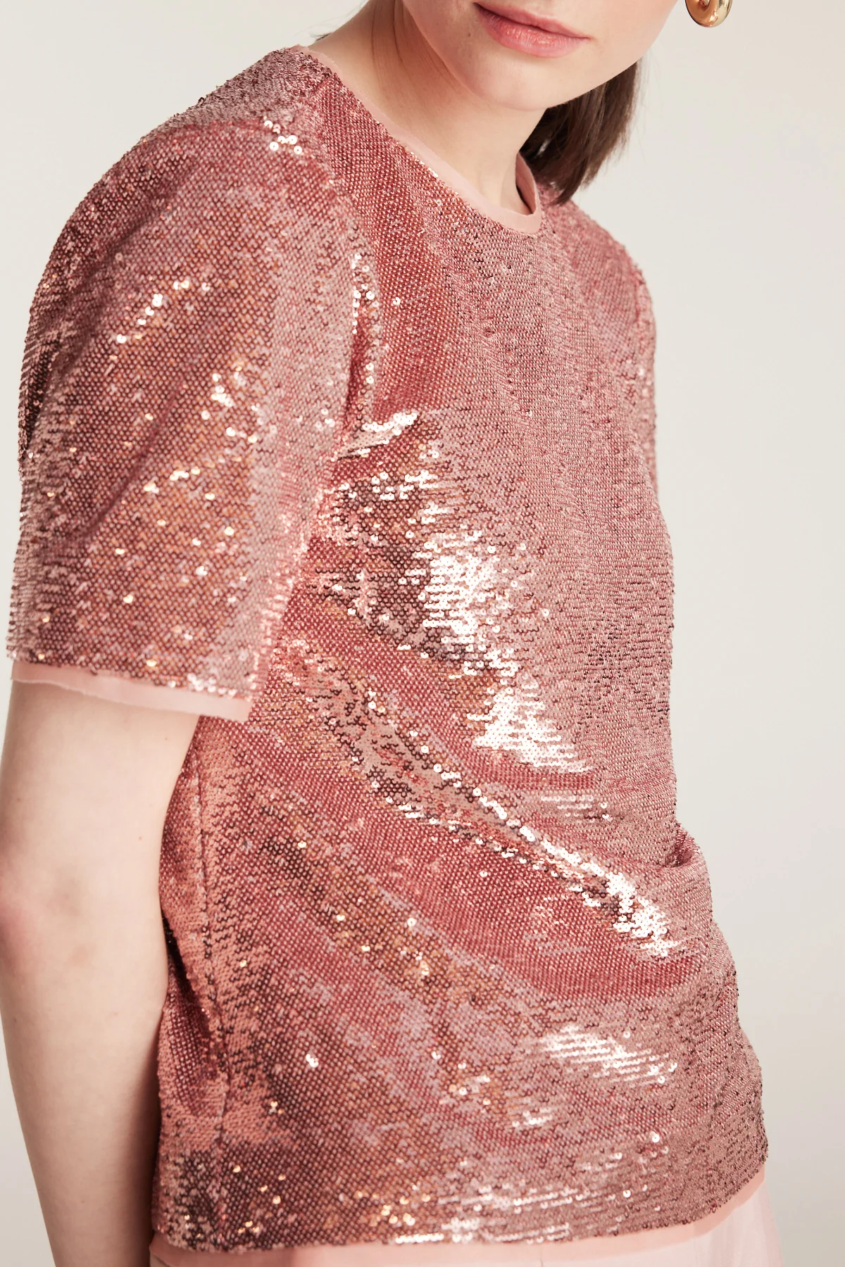 Sequin Tee - Pale Pink - Image 5