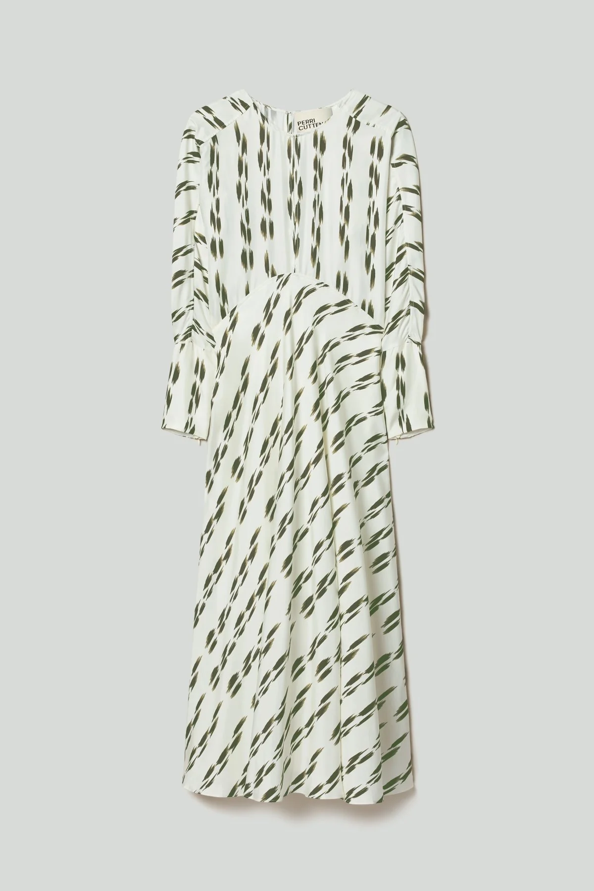 Shiloh Silk Dress - Khaki/Cream - Image 6