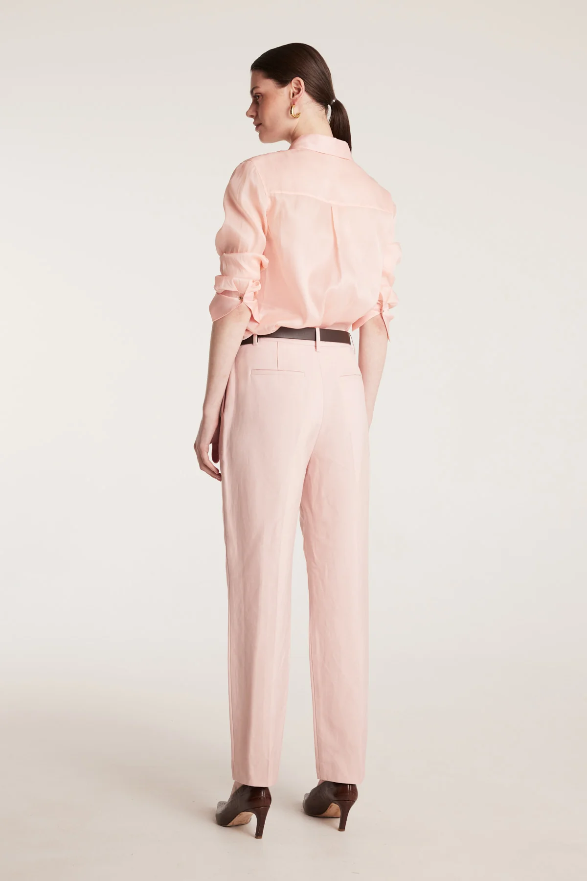 Sienna Linen Pant - Pale Pink - Image 4