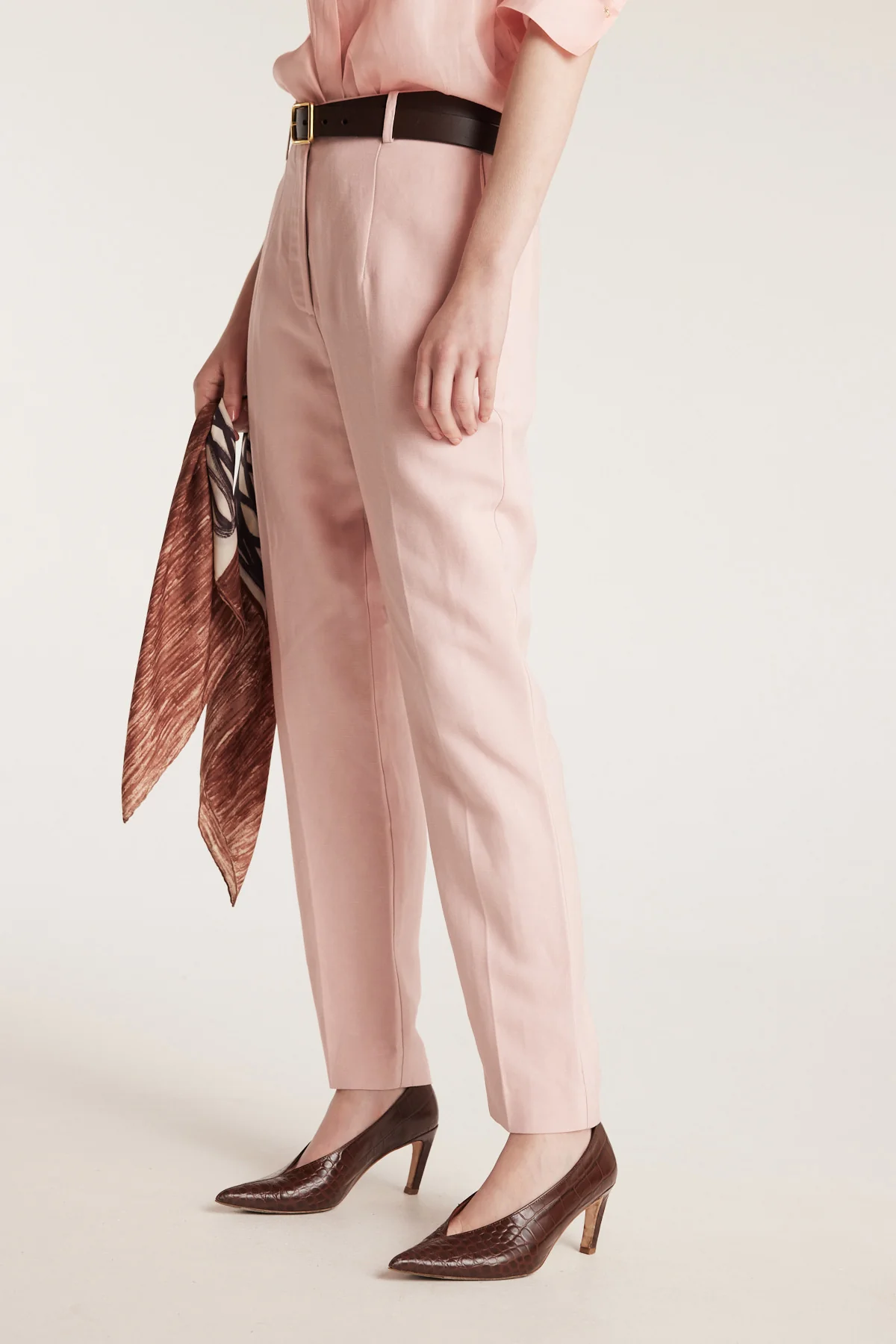 Sienna Linen Pant - Pale Pink - Image 5