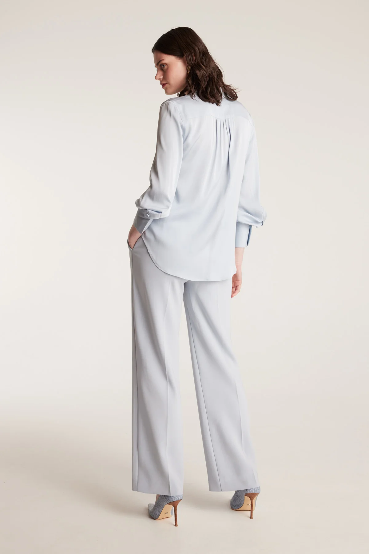 Signature Silk Shirt - Powder Blue - Image 4