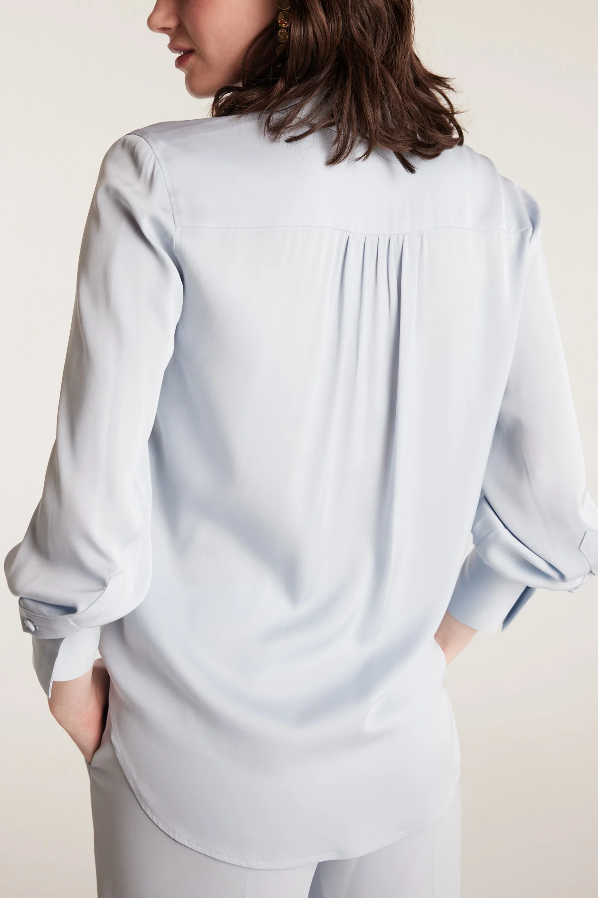 Signature Silk Shirt - Powder Blue - Image 7