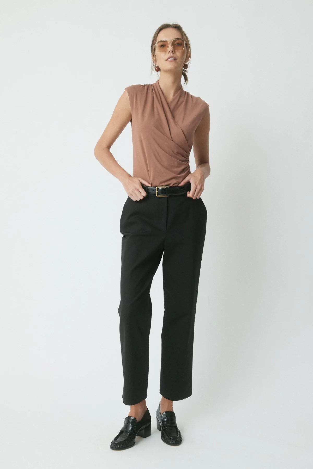 Skyler Wrap Top - Chestnut