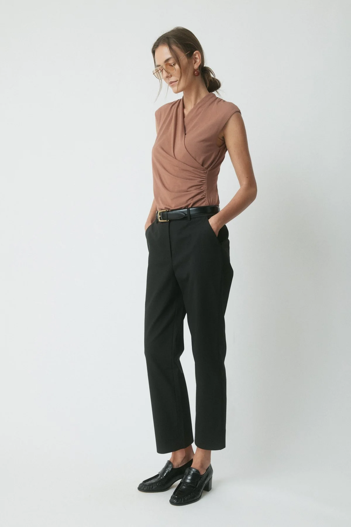 Skyler Wrap Top - Chestnut - Image 3