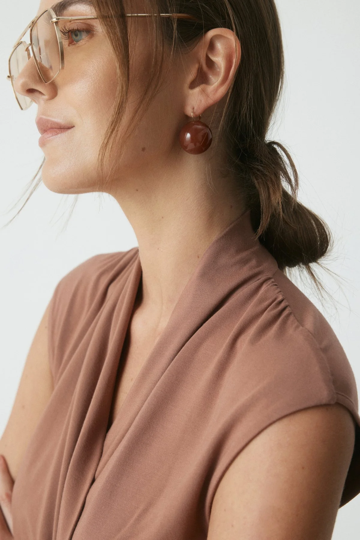 Skyler Wrap Top - Chestnut - Image 5