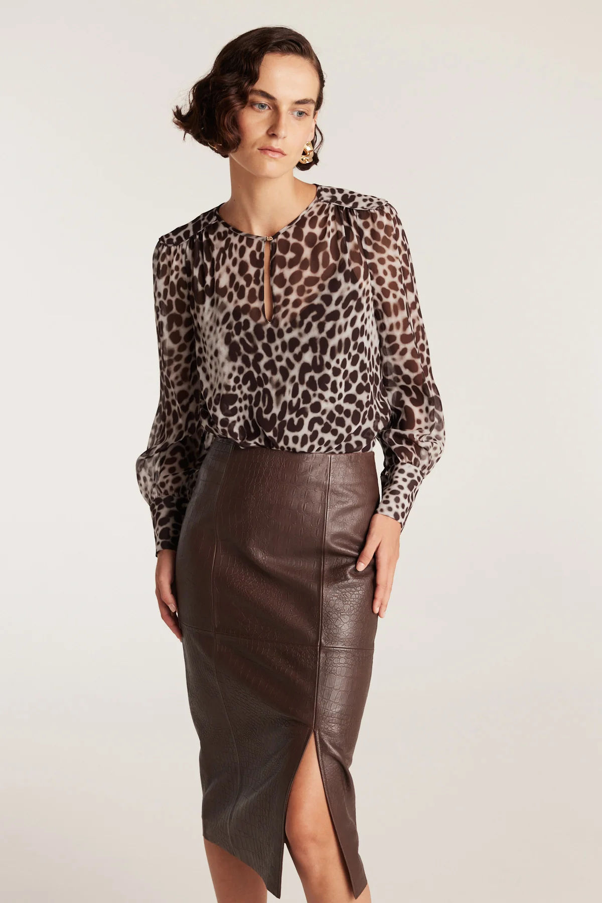 Giulia Silk Top - Smoke - Image 5