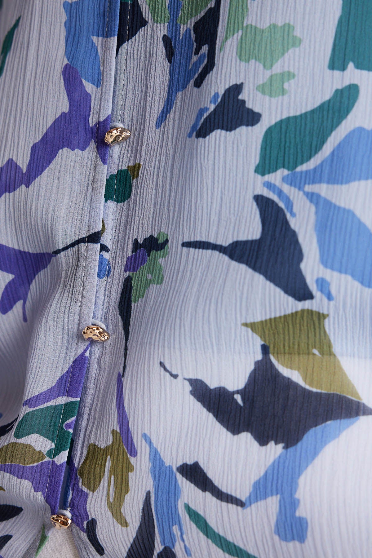 Sonya Silk Shirt - Blue Print - Image 5
