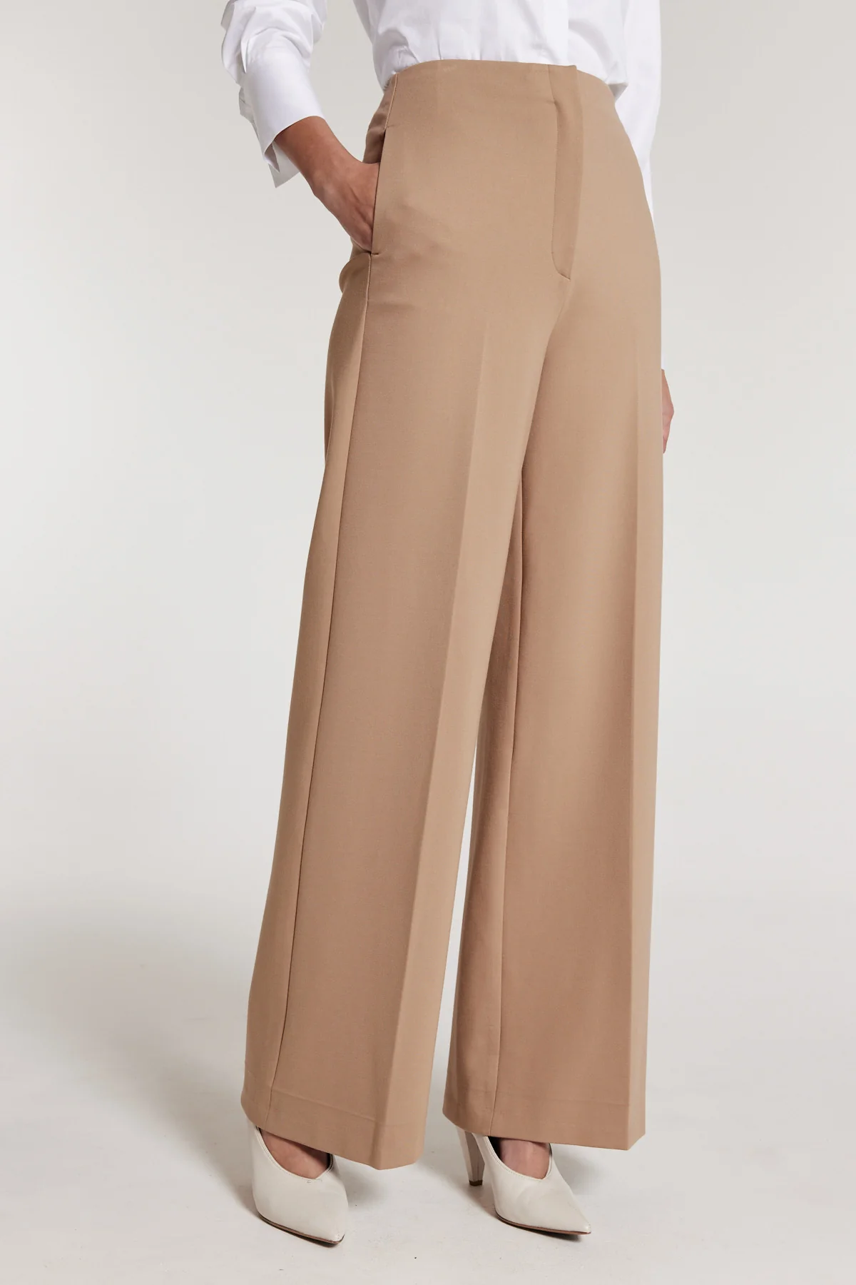 Stretch Wide Pant - Wheat - Image 6