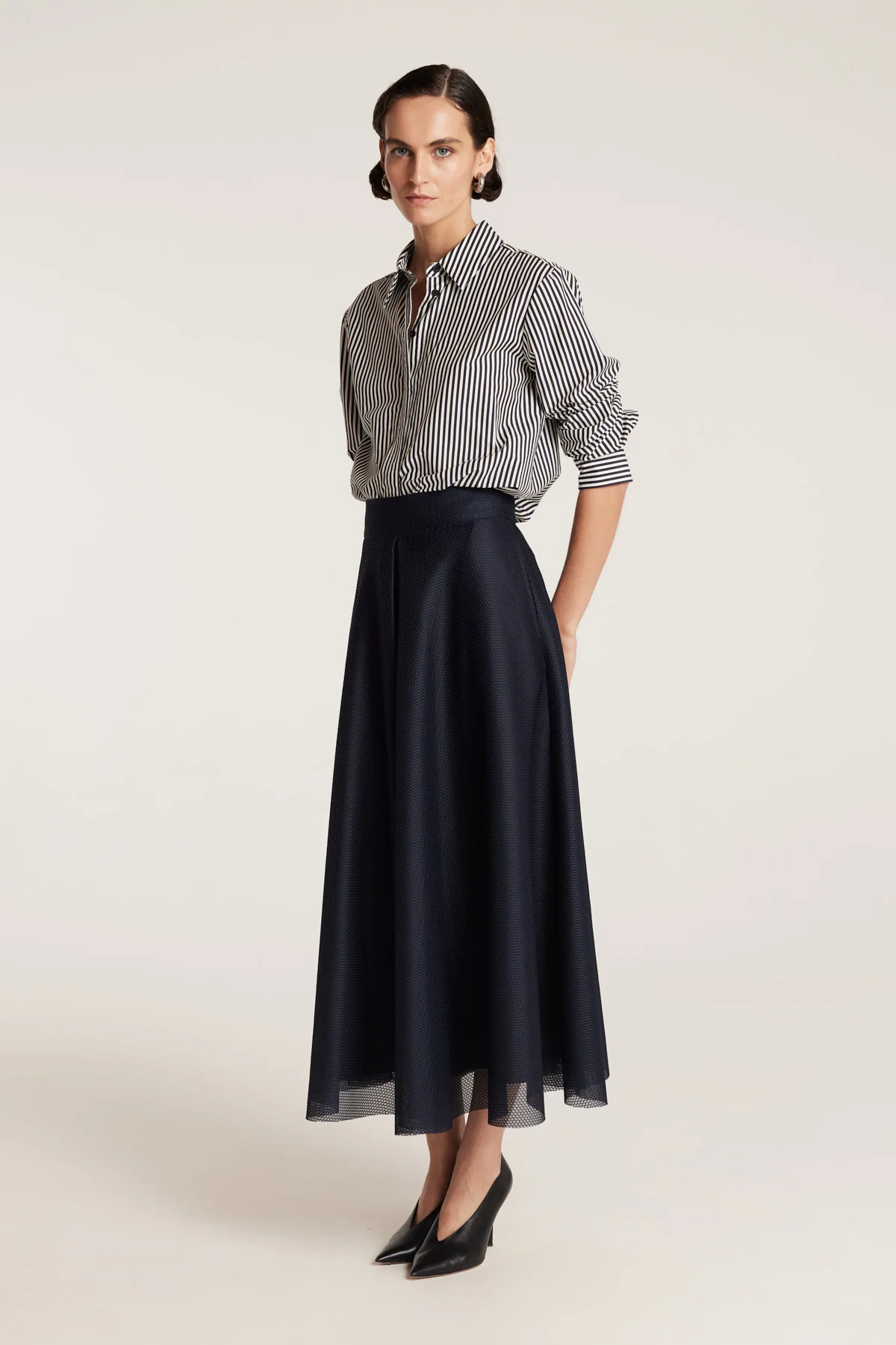 Stripe Shirt - Navy/White - Image 2