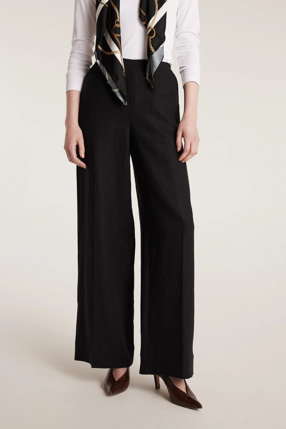 Tailored Linen Pant - Black - Image 5