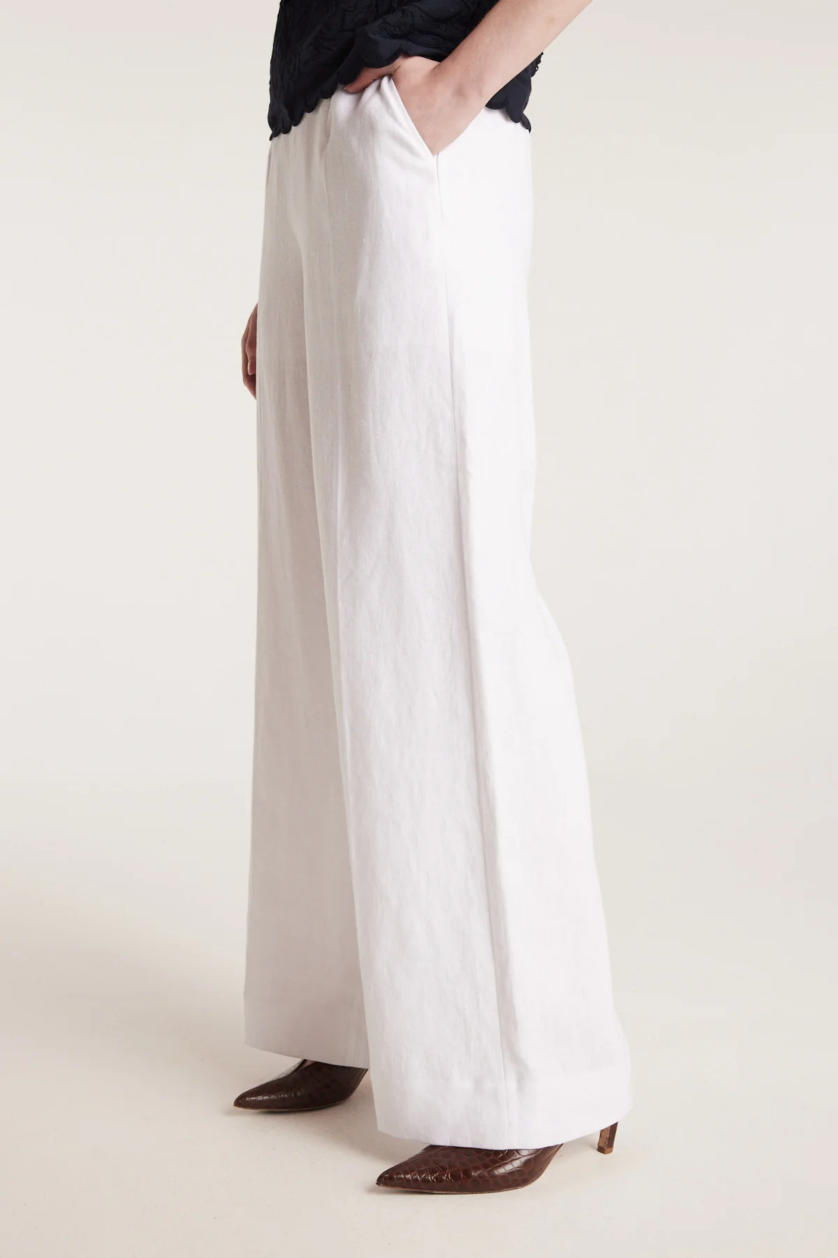 Tailored Linen Pant - White - Image 2