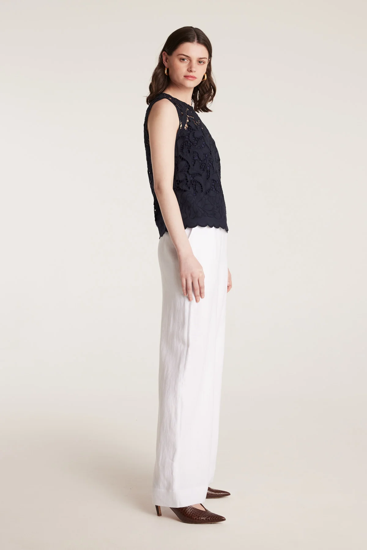 Tailored Linen Pant - White - Image 3
