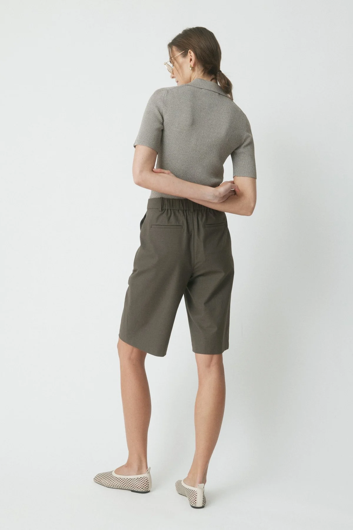 Taylor Crepe Knit Top - Brown Melange - Image 4