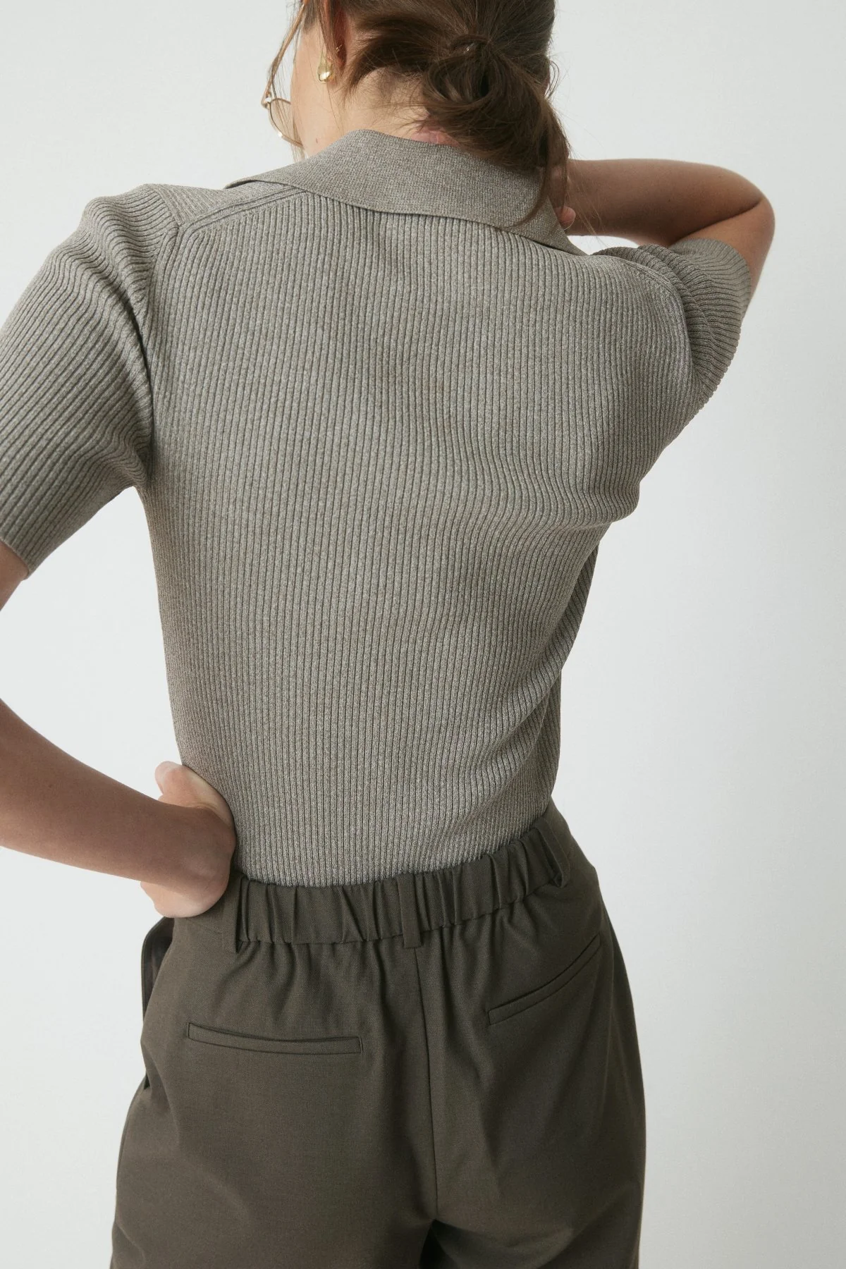 Taylor Crepe Knit Top - Brown Melange - Image 5