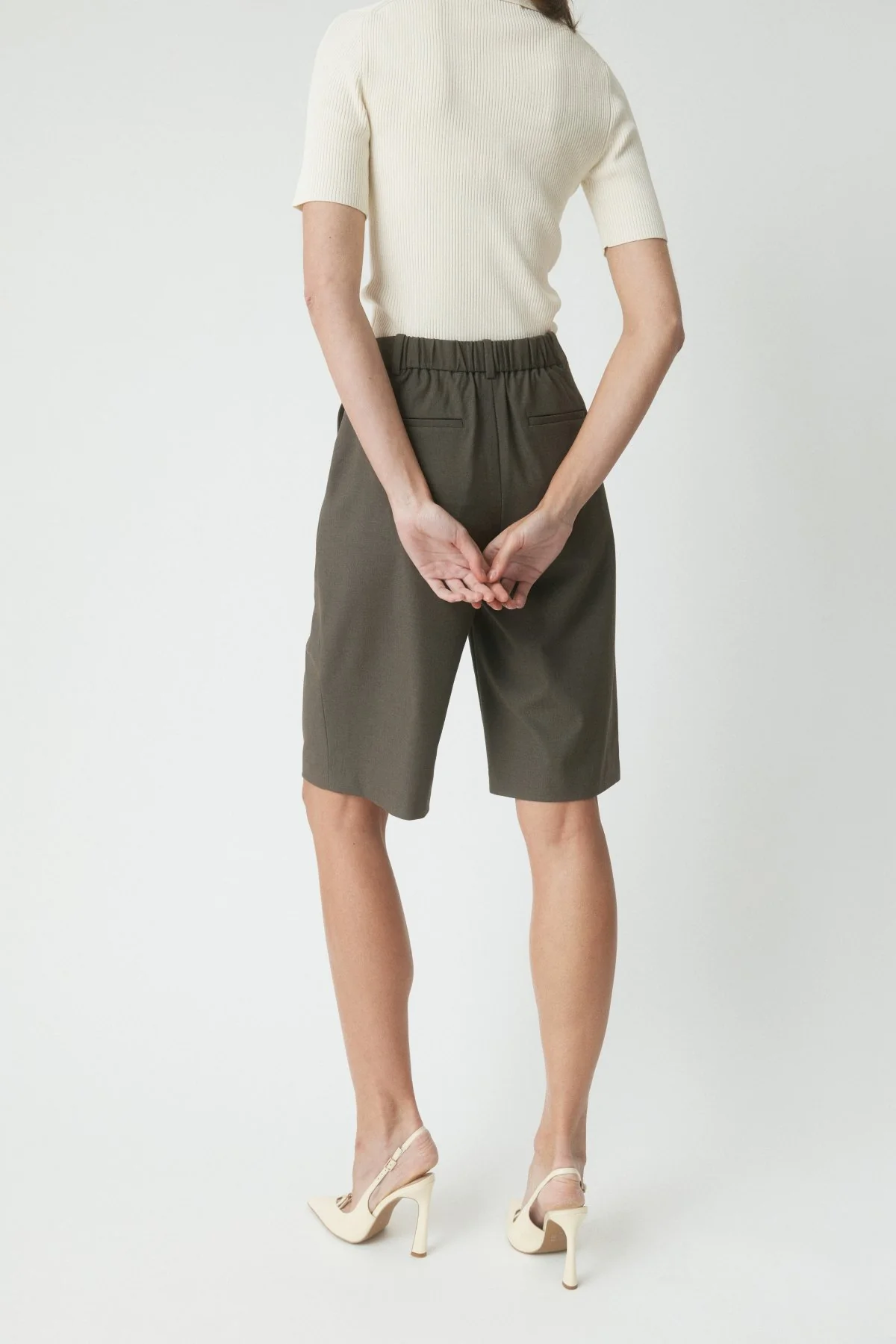 Taylor Crepe Knit Top - Ecru - Image 3