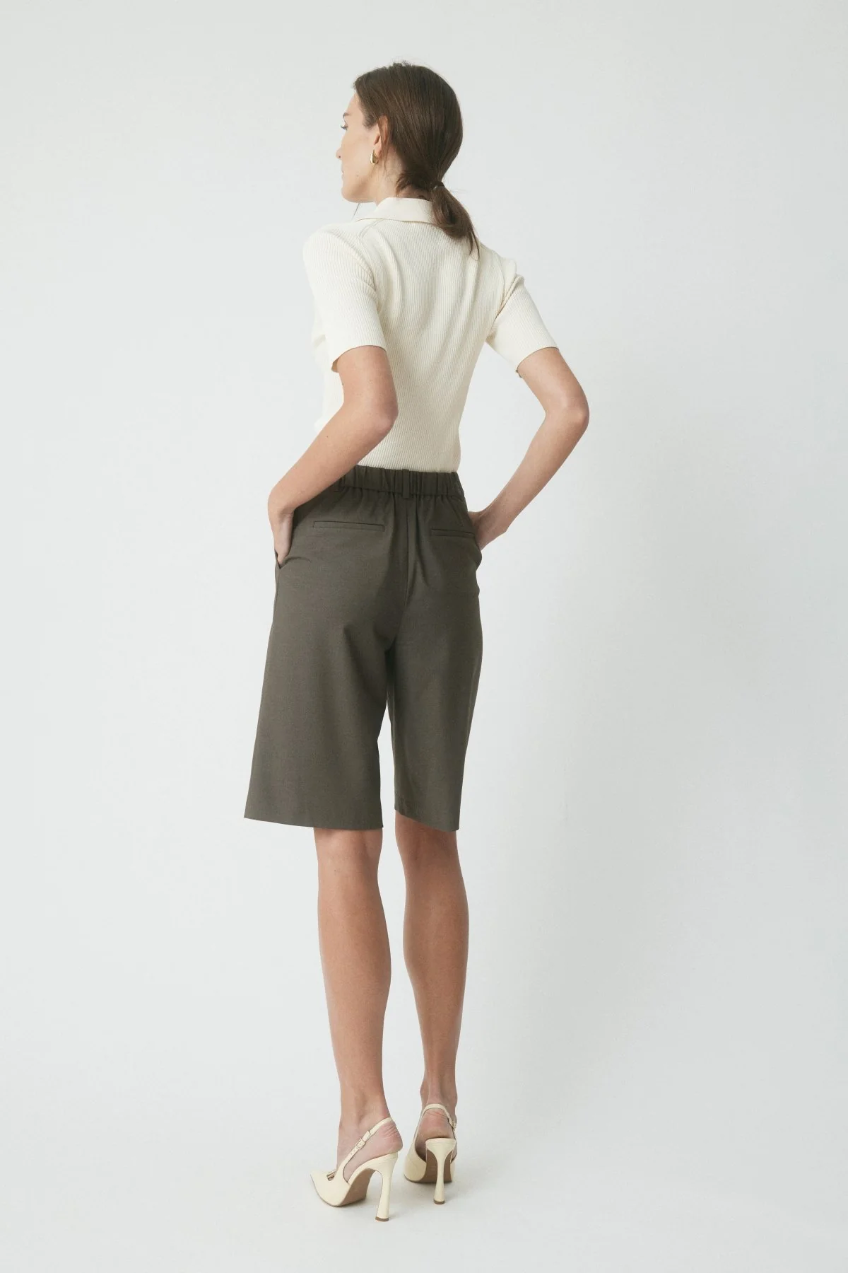 Taylor Crepe Knit Top - Ecru - Image 4