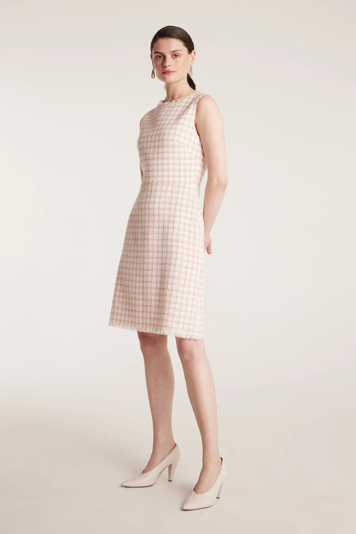 Texture Dress - Pink/Tweed - Image 5