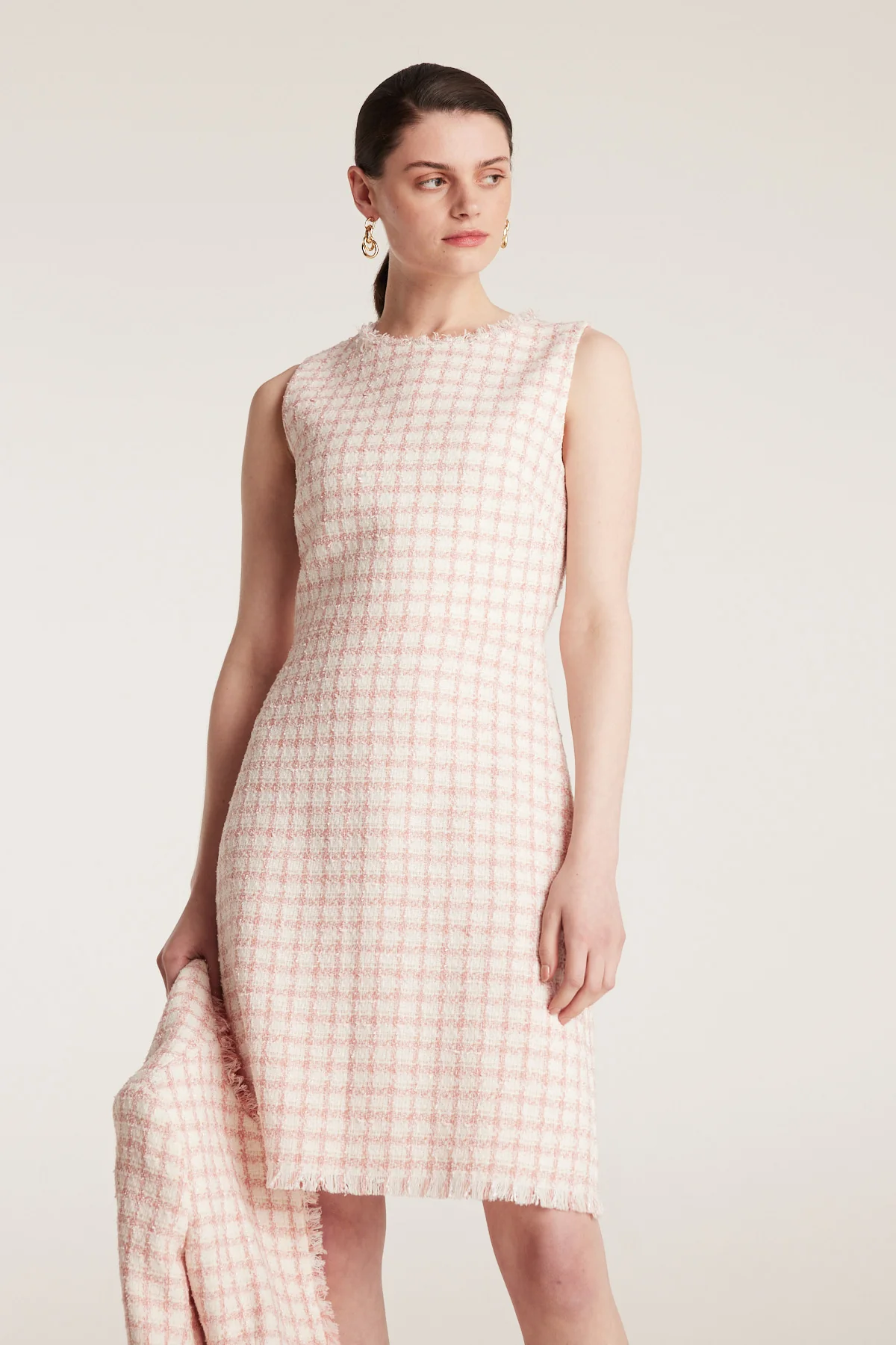 Texture Dress - Pink/Tweed - Image 7