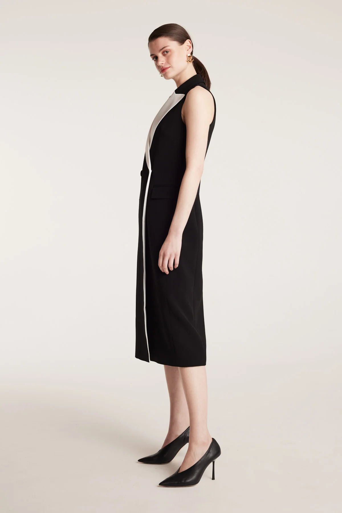 Tuxedo Dress - Black - Image 3