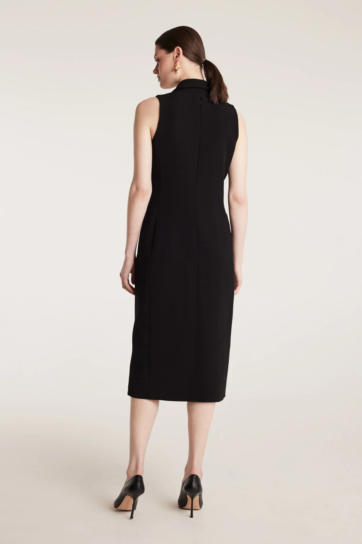 Tuxedo Dress - Black - Image 4