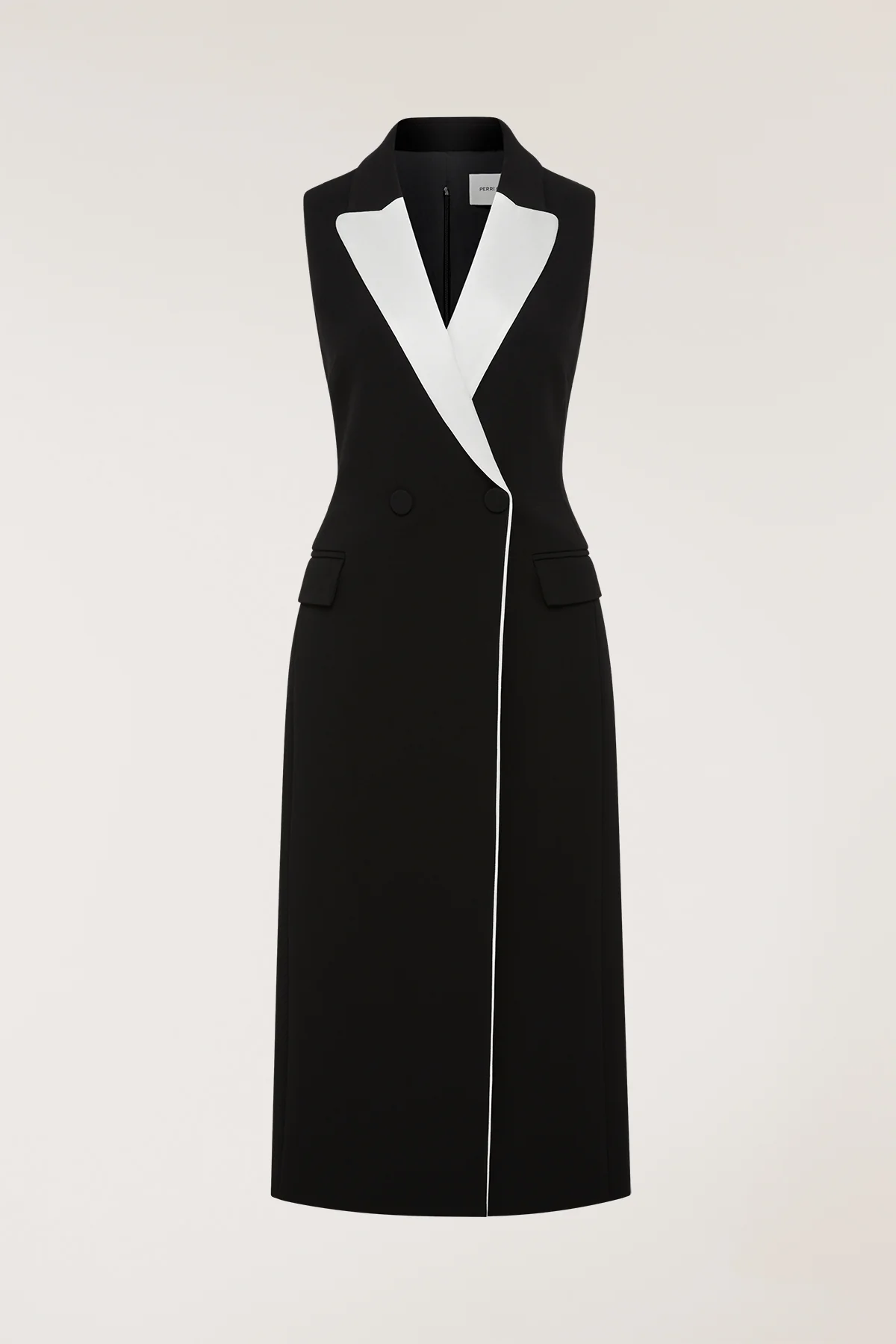 Tuxedo Dress - Black - Image 6