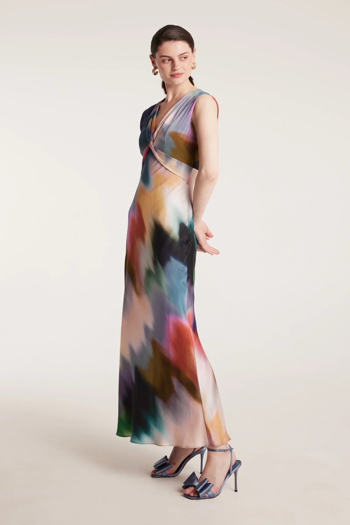 Twist Silk Dress - Multi - Image 3