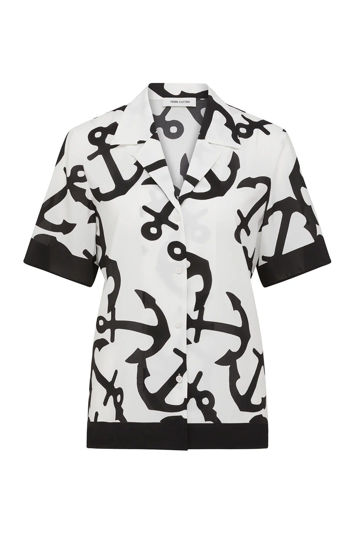 Valencia Silk Shirt - White/Black - Image 3